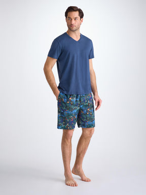Men's V-Neck T-Shirt Basel Micro Modal Stretch Sapphire