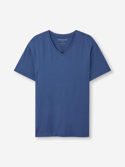 Men's V-Neck T-Shirt Basel Micro Modal Stretch Sapphire
