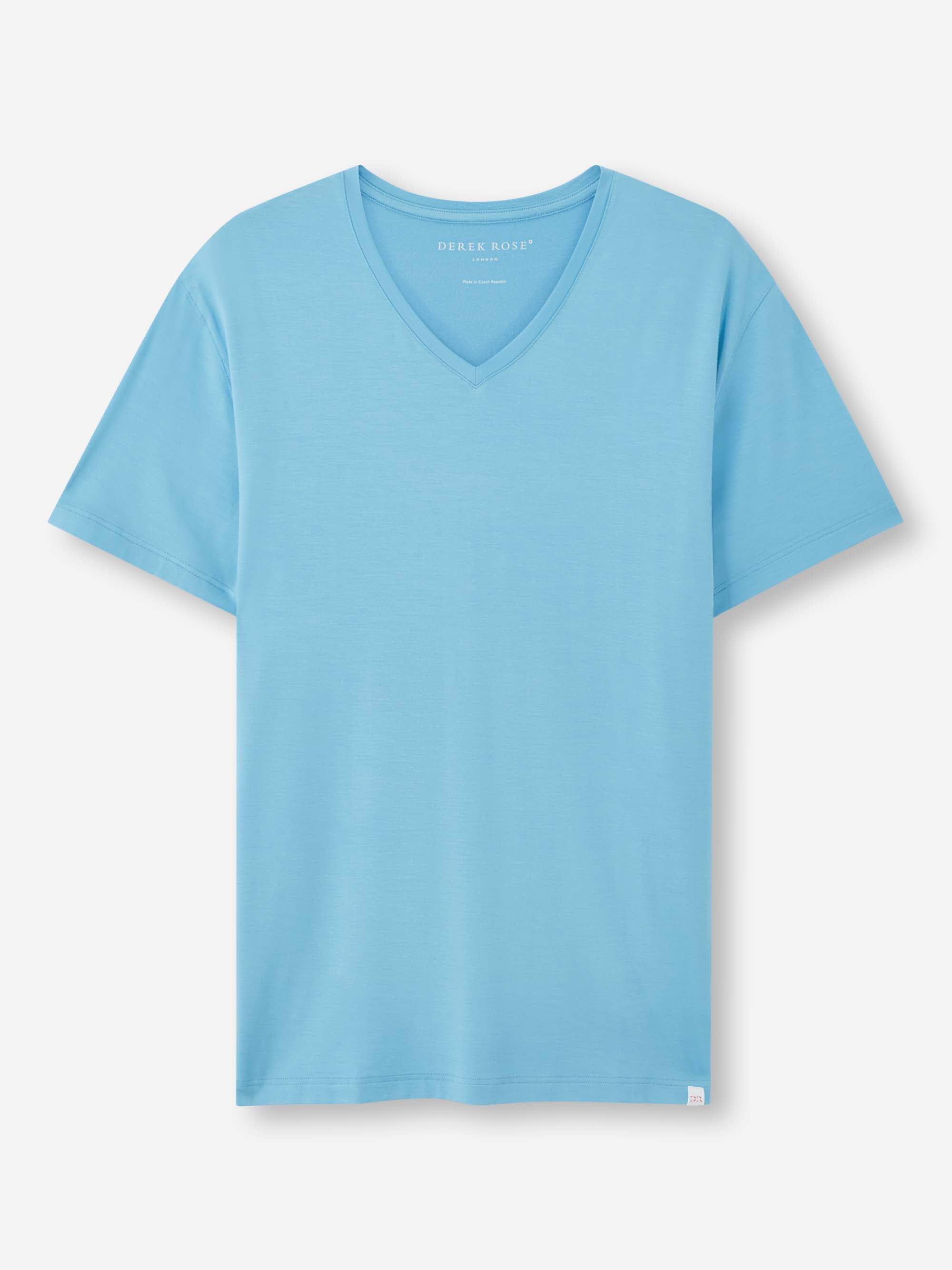 Men's V-Neck T-Shirt Basel Micro Modal Stretch Ocean Blue