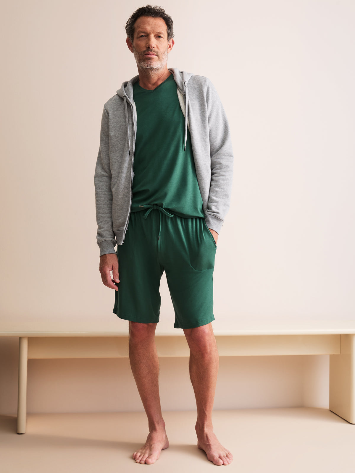 Basel Micro Modal V-Neck T-Shirt Pine Green