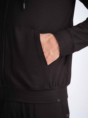 Men's Hoodie Basel Micro Modal Stretch Black