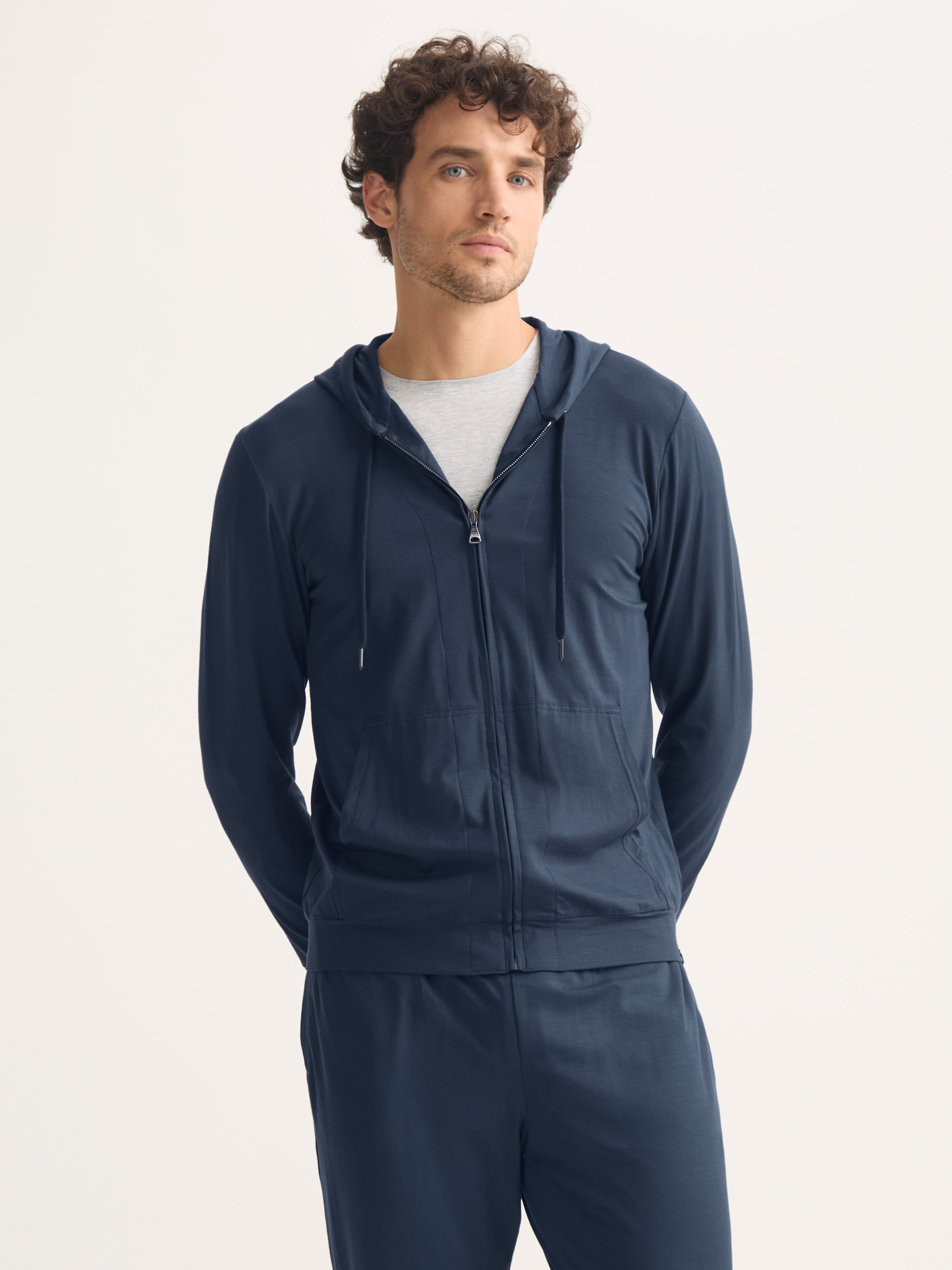 Men's Hoodie Basel Micro Modal Stretch Navy
