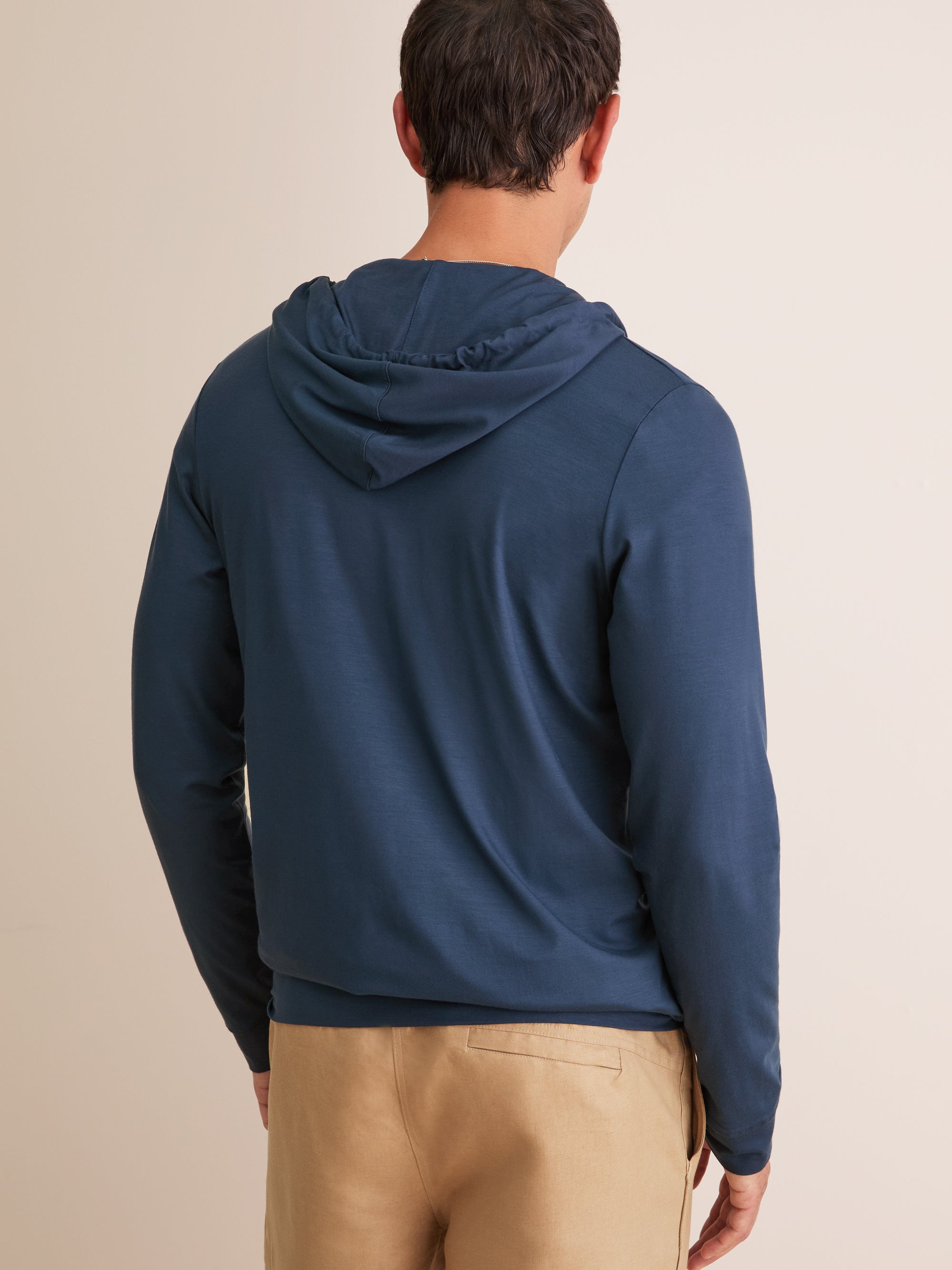 Men's Zip Up Hoodie Basel Micro Modal Stretch Navy