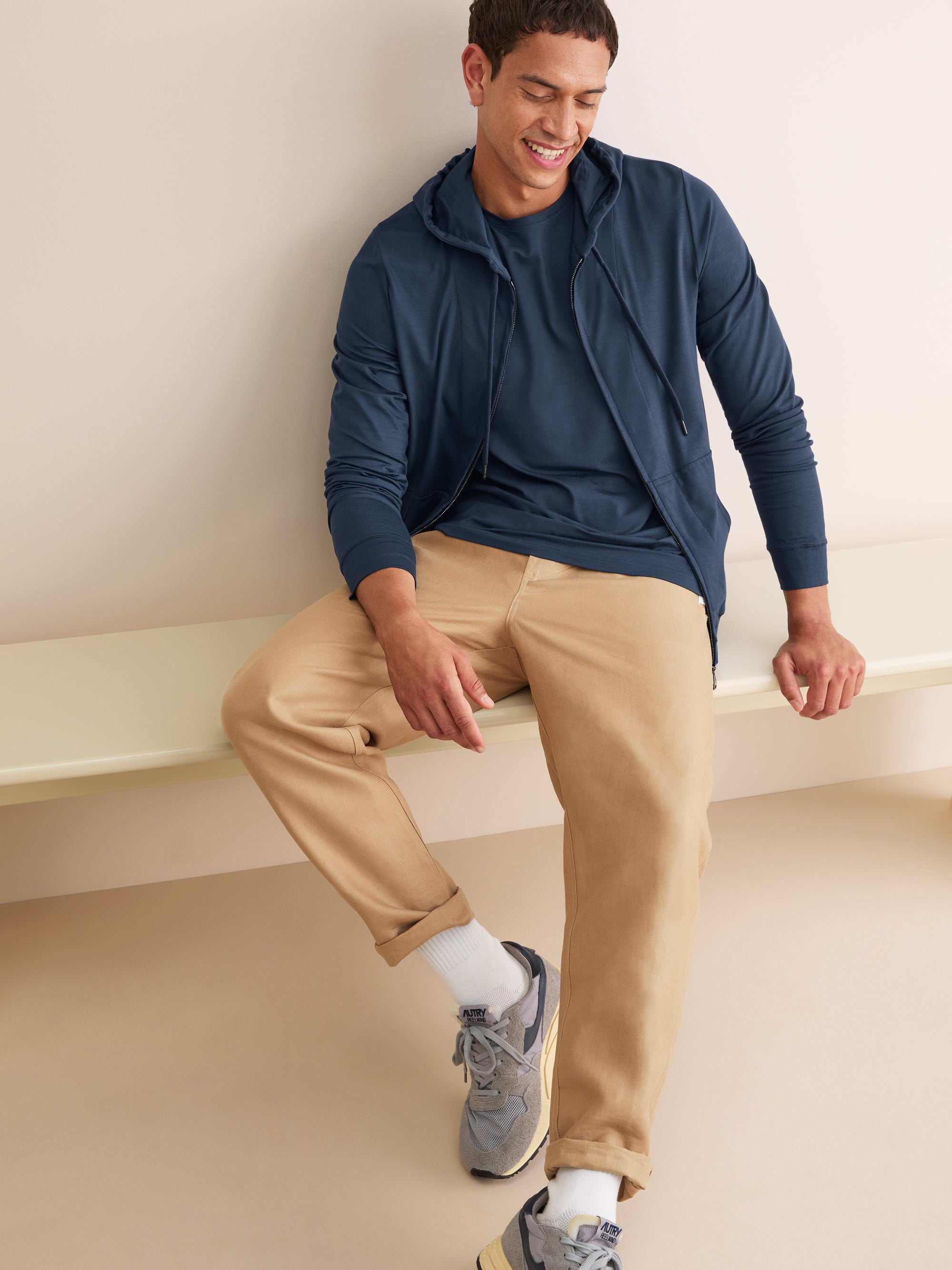 Men's Luxury Hoodie Micro Modal Stretch Navy | Derek Rose