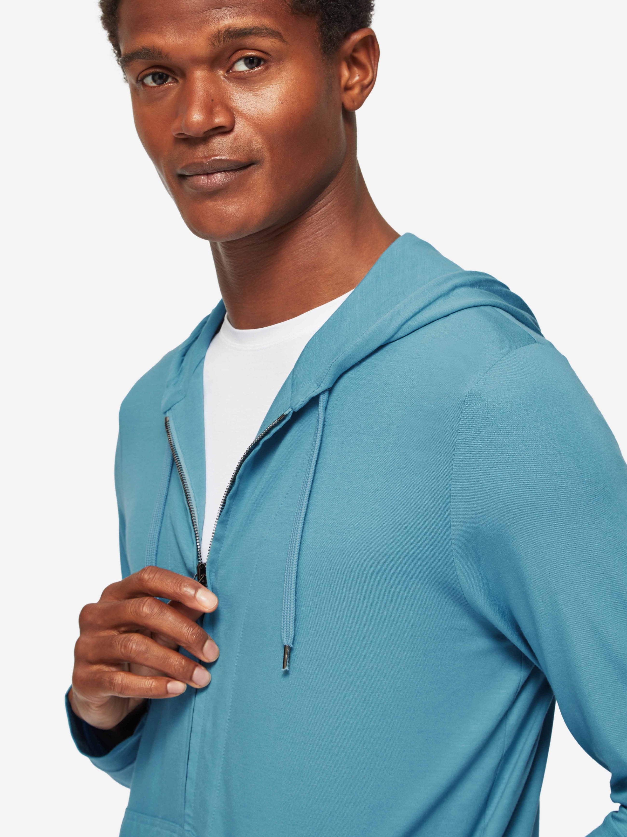 Men's Hoodie Basel Micro Modal Stretch Harbour Blue
