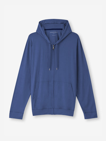 Men's Zip Up Hoodie Basel Micro Modal Stretch Sapphire