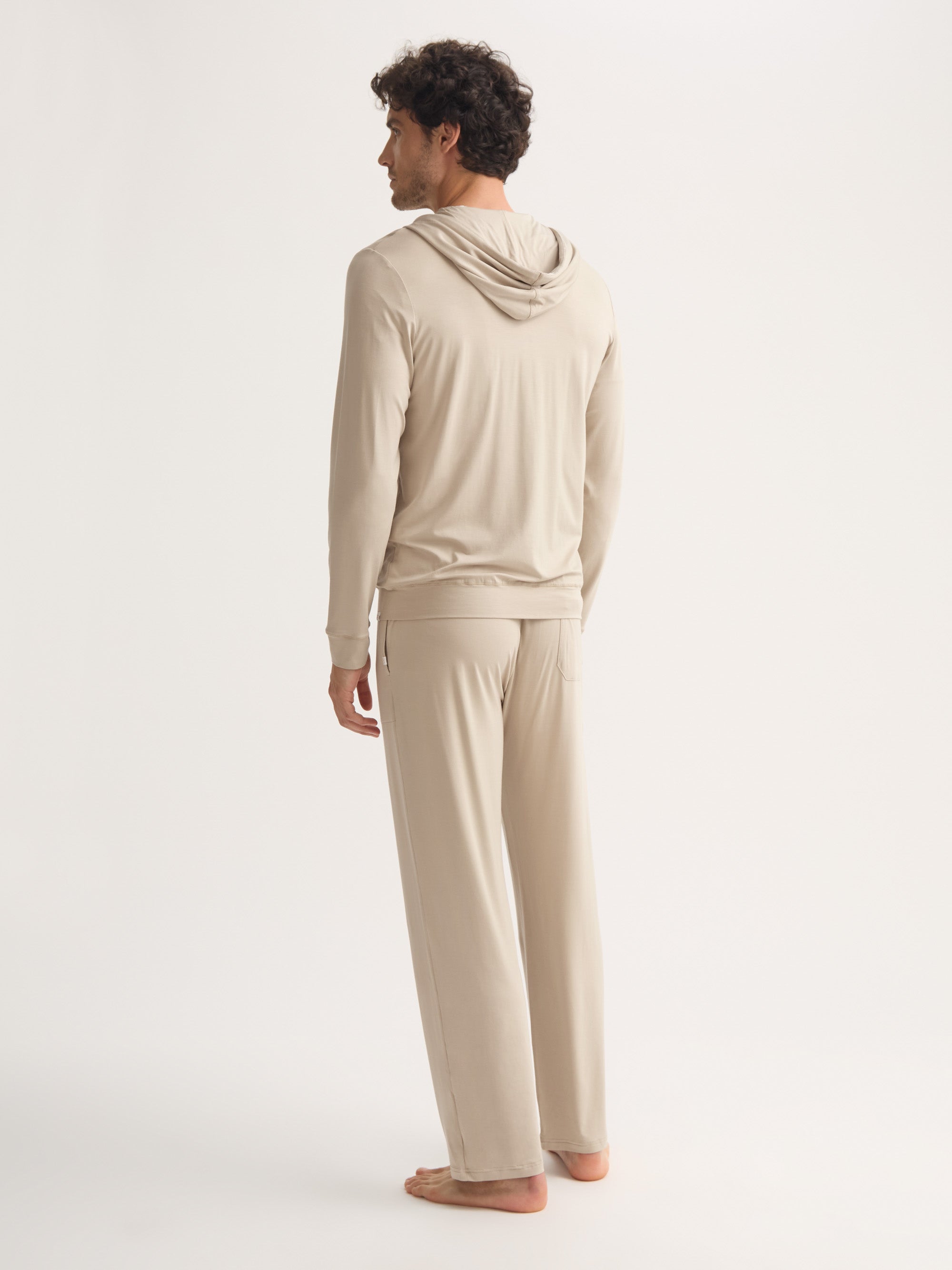 Men's Hoodie Basel Micro Modal Stretch Light Stone