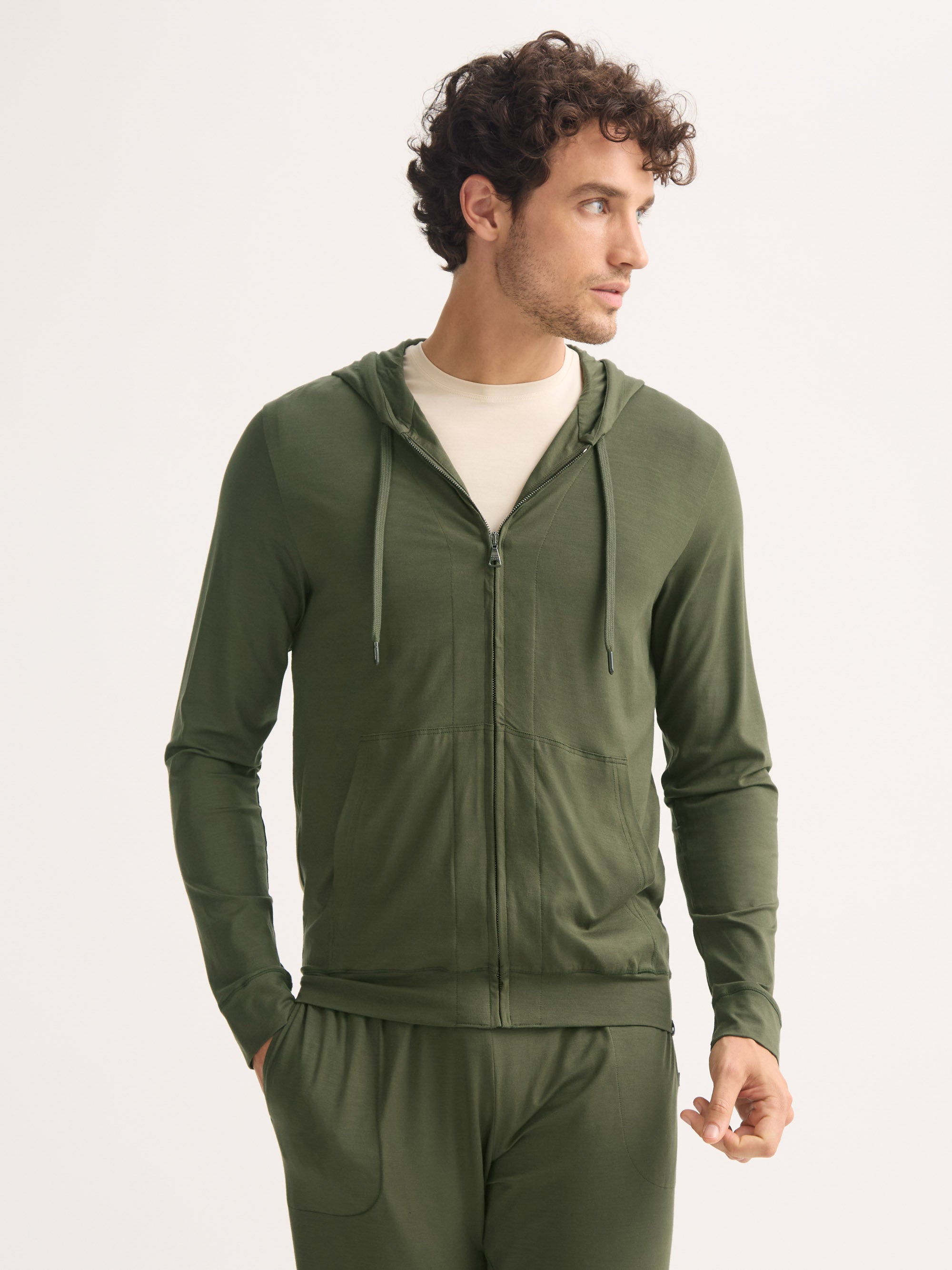 Men's Hoodie Basel Micro Modal Stretch Evergreen