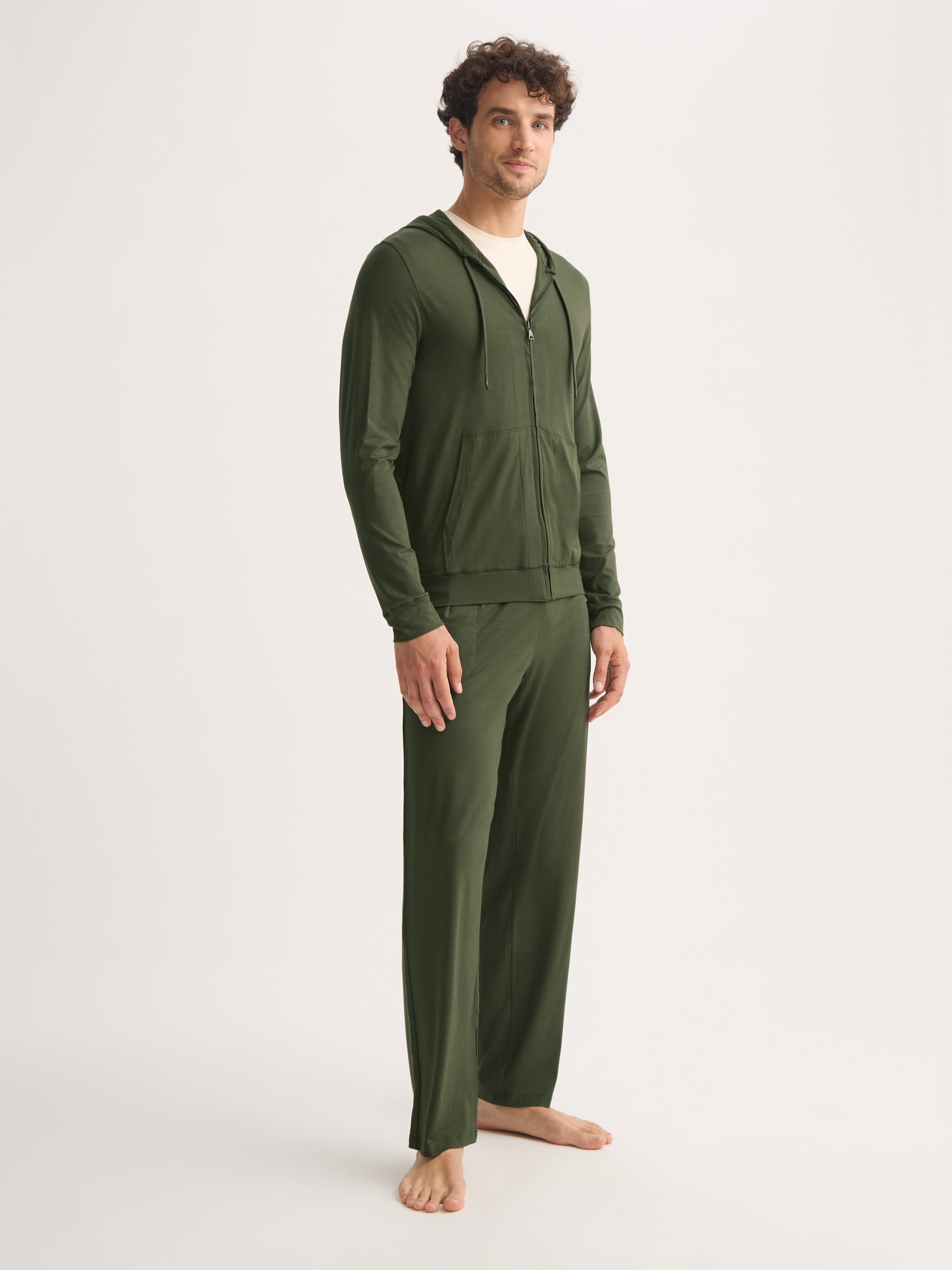 Men's Hoodie Basel Micro Modal Stretch Evergreen