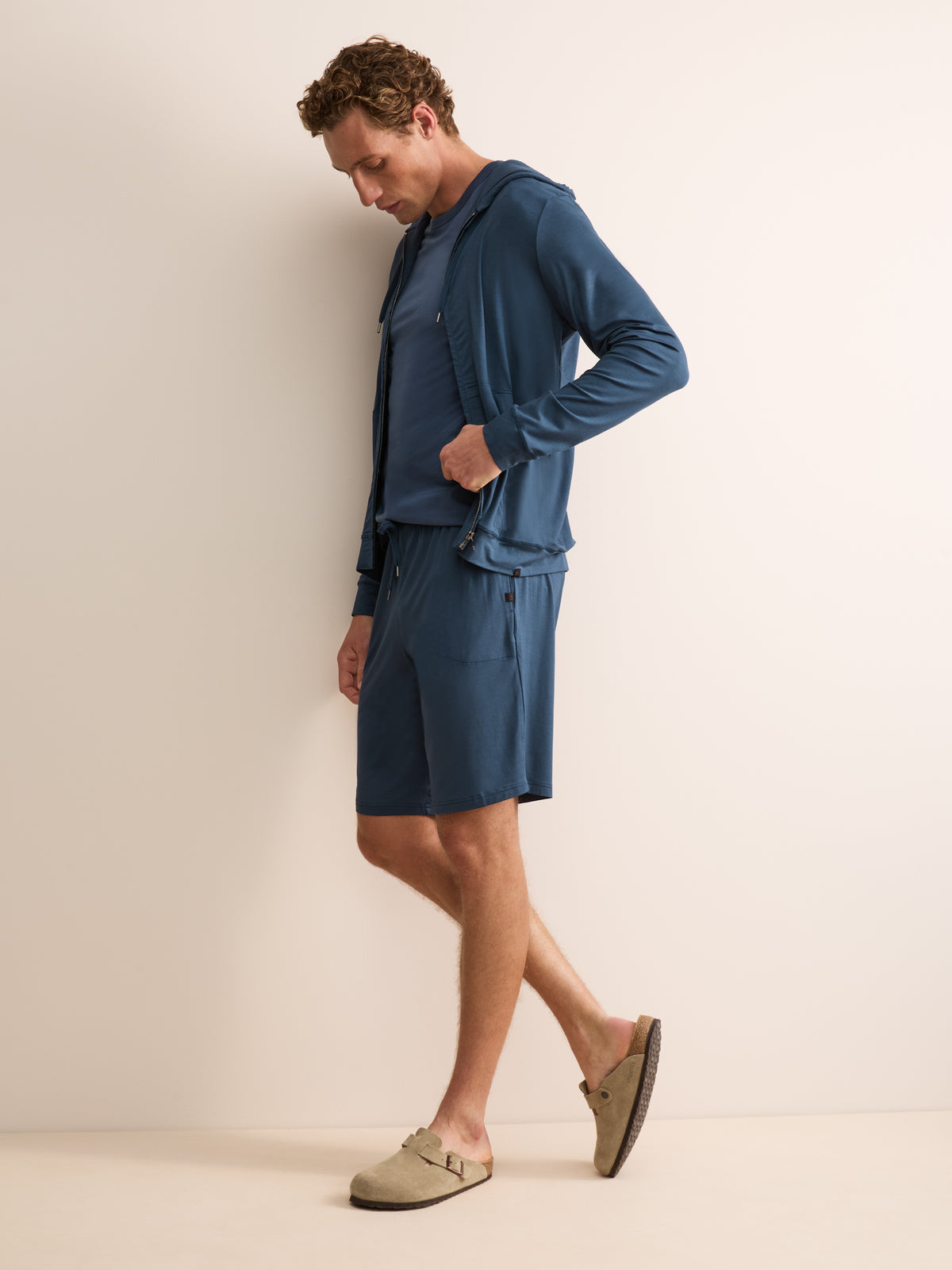 Basel Micro Modal Zip Up Hoodie Ocean Blue