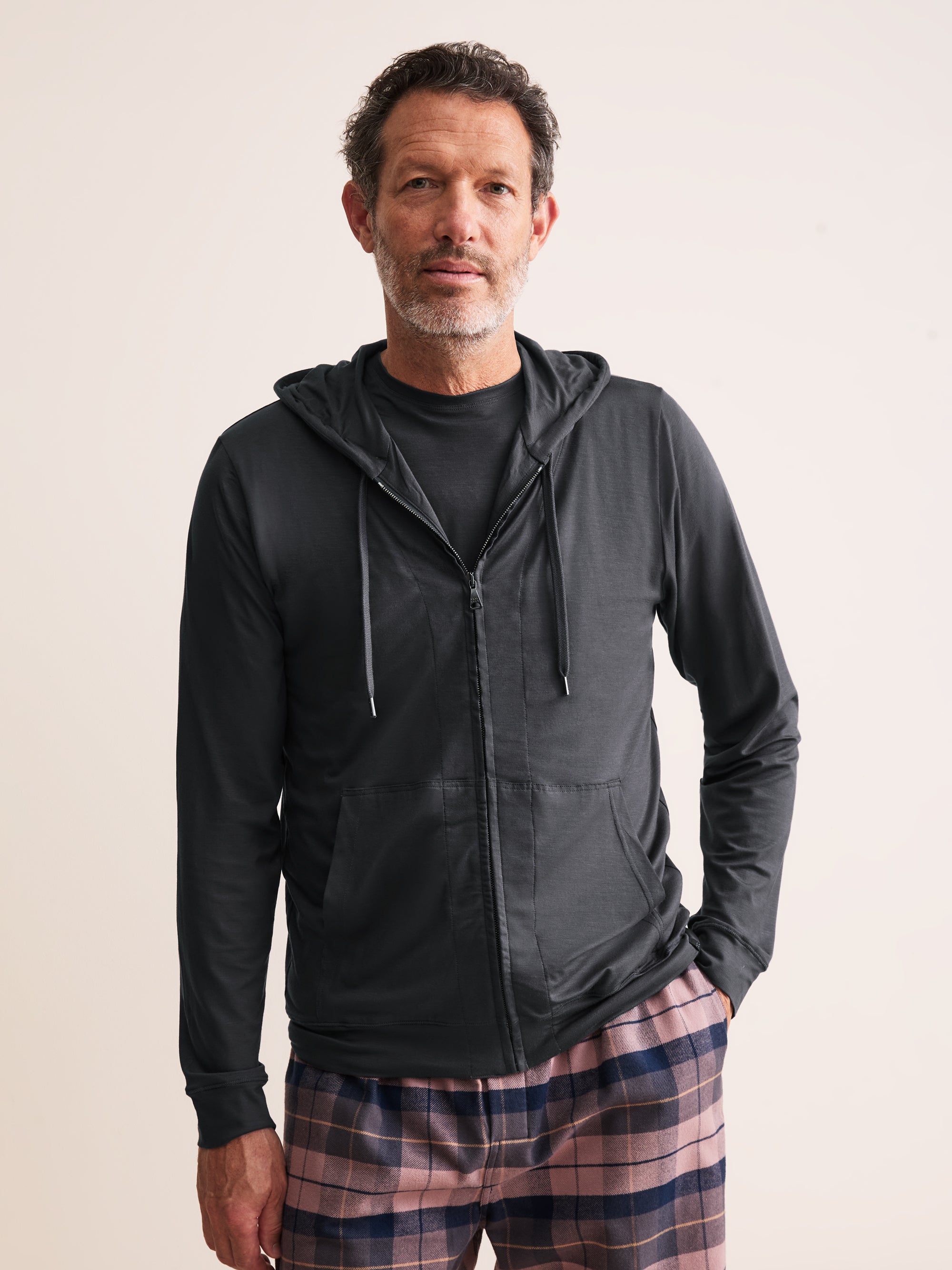 Basel Micro Modal Zip Up Hoodie Elephant Gray