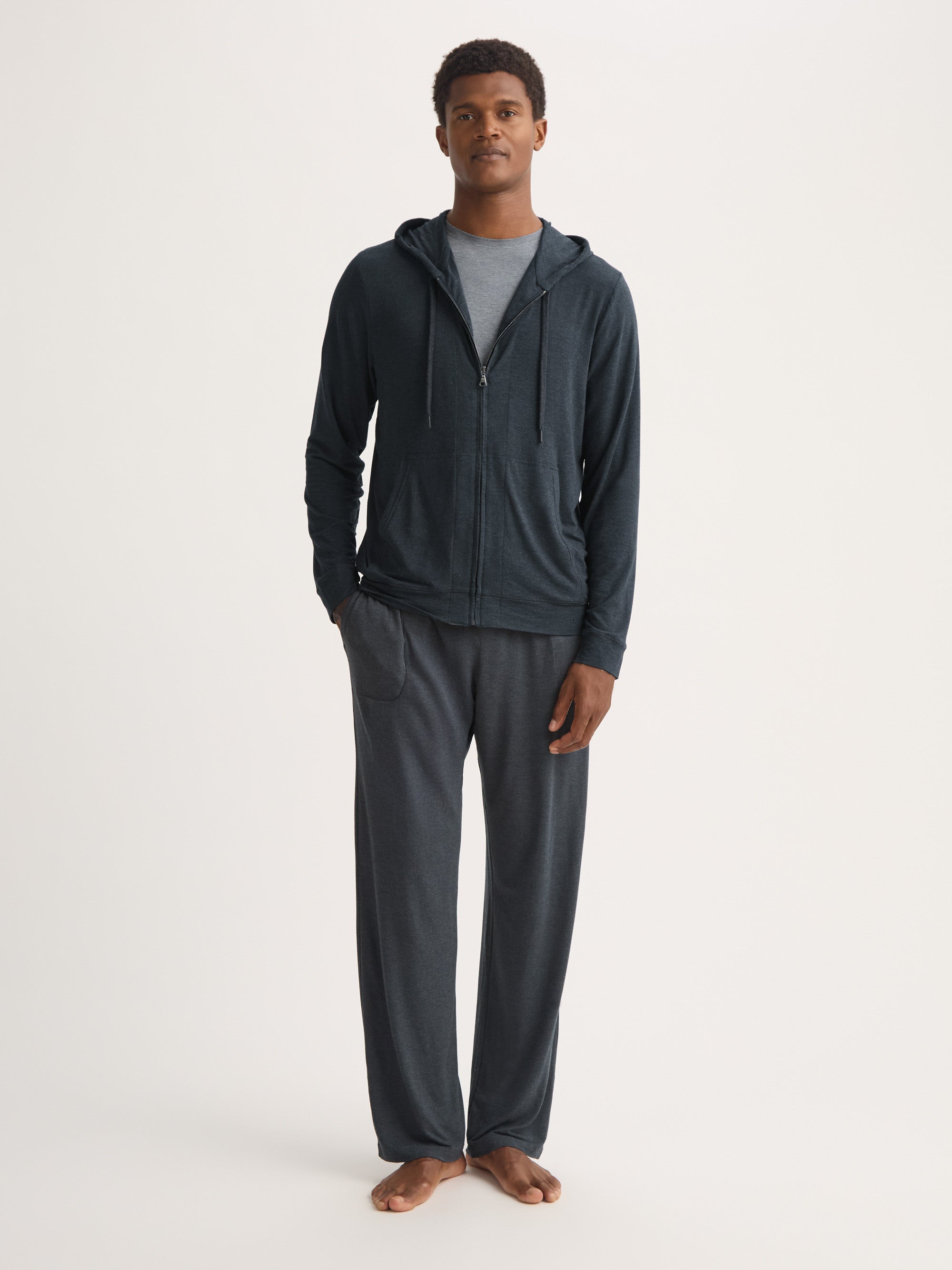 Men's Jersey Hoodie Marlowe Micro Modal Anthracite
