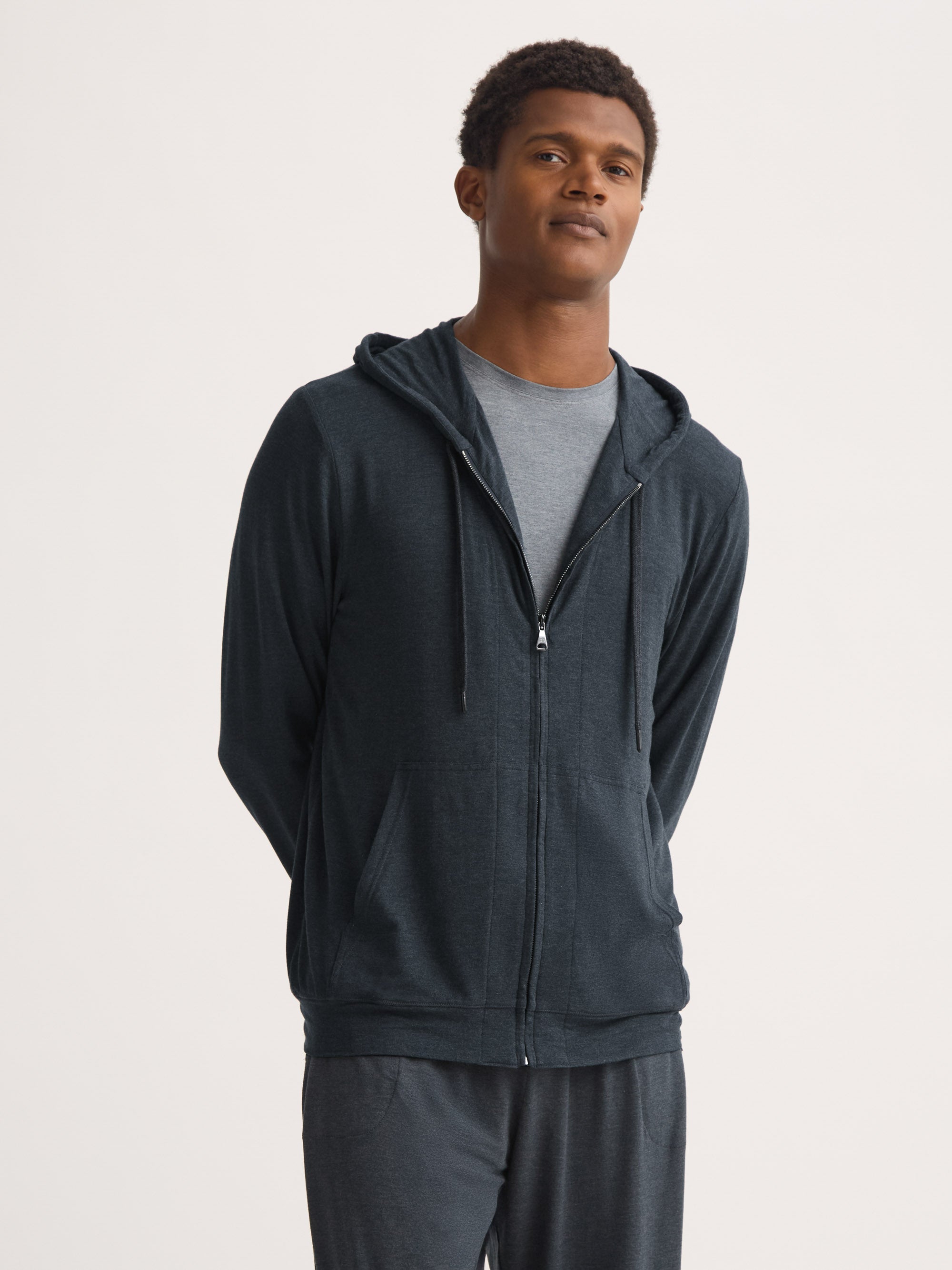 Men's Jersey Hoodie Marlowe Micro Modal Anthracite