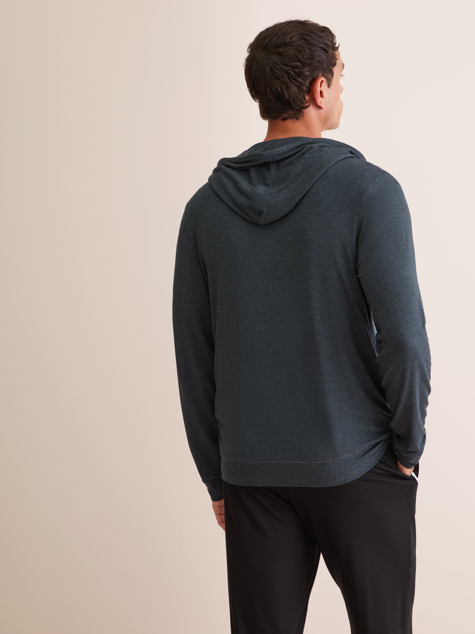 Men's Jersey Zip Up Hoodie Marlowe Micro Modal Anthracite