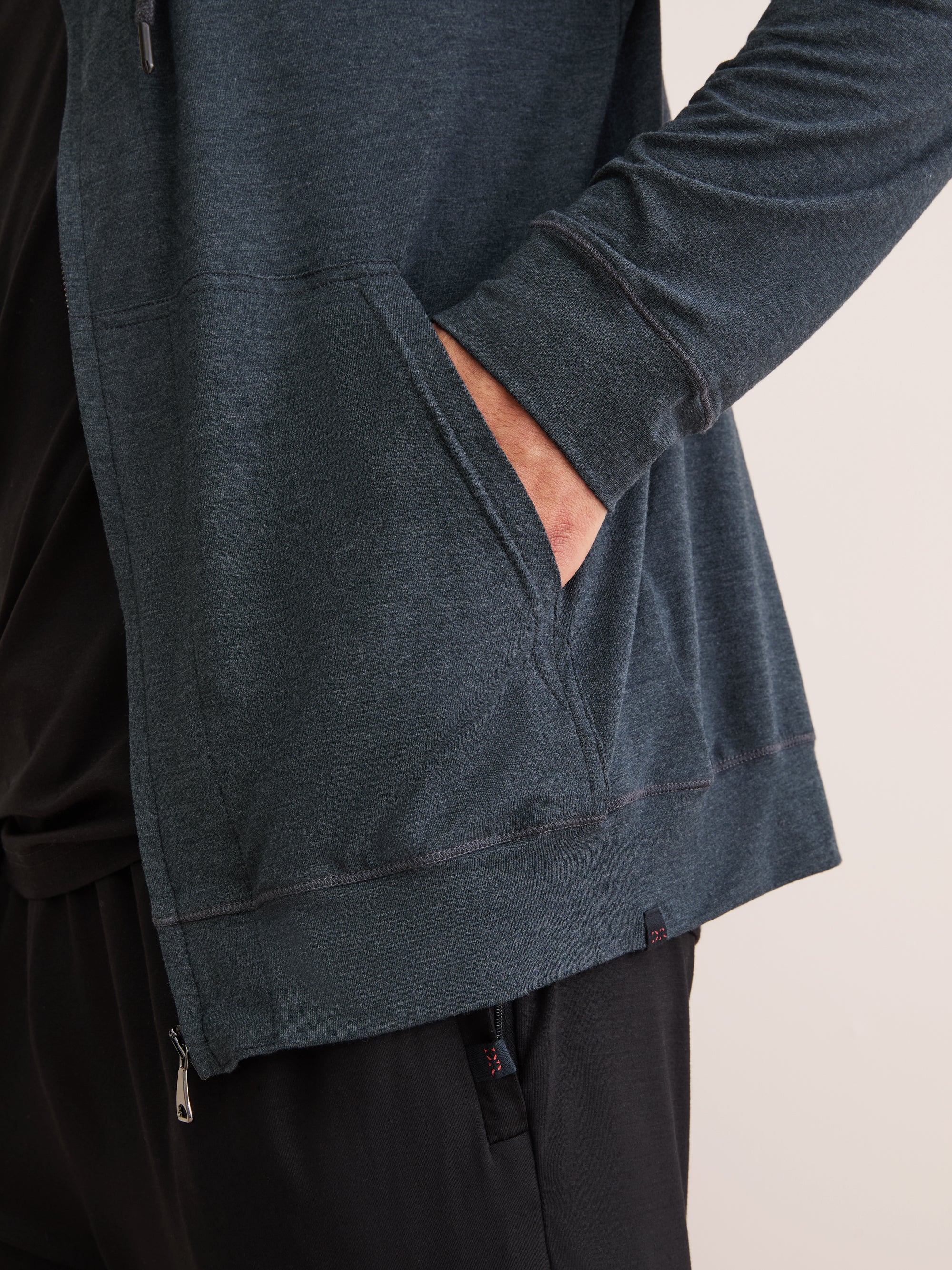 Men's Jersey Zip Up Hoodie Marlowe Micro Modal Anthracite