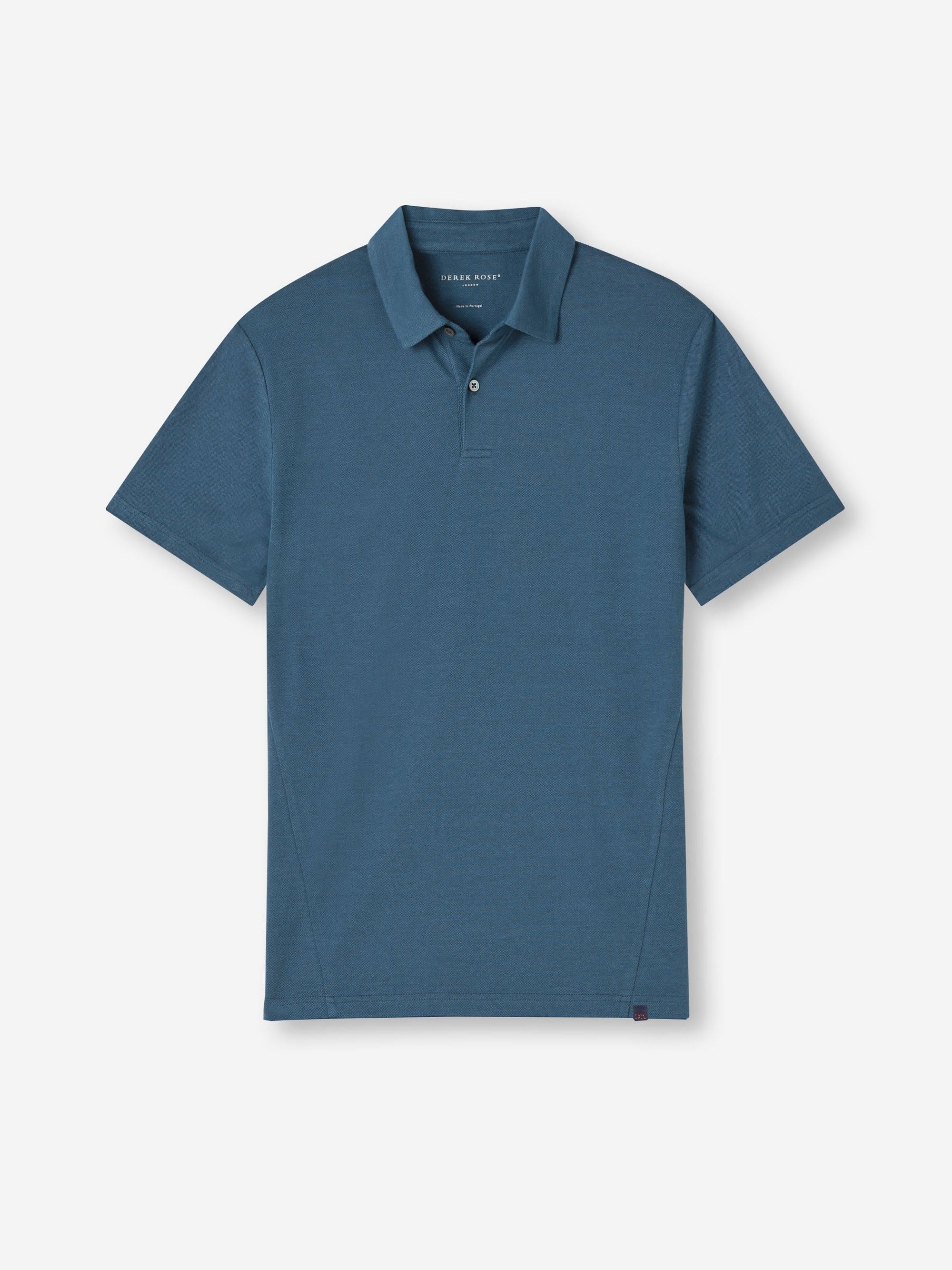 Men's Polo Shirt Ramsay Pique Cotton Lyocell Denim