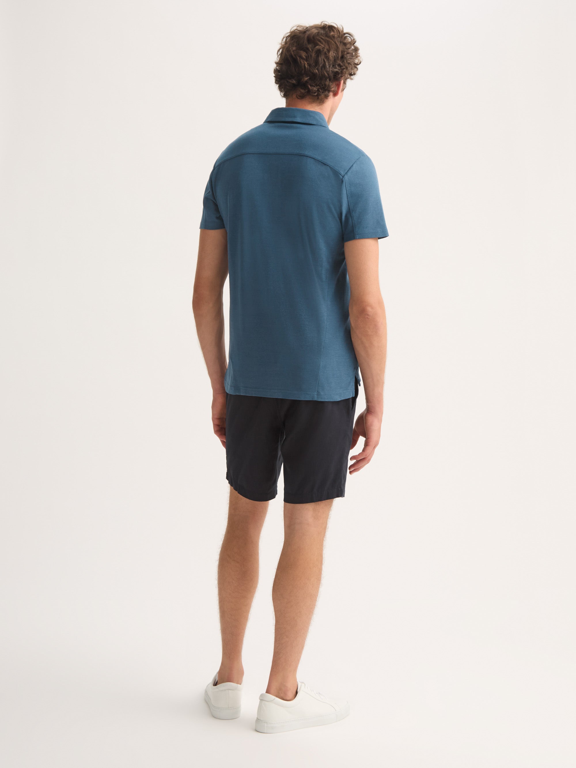 Men's Polo Shirt Ramsay Pique Cotton Lyocell Denim
