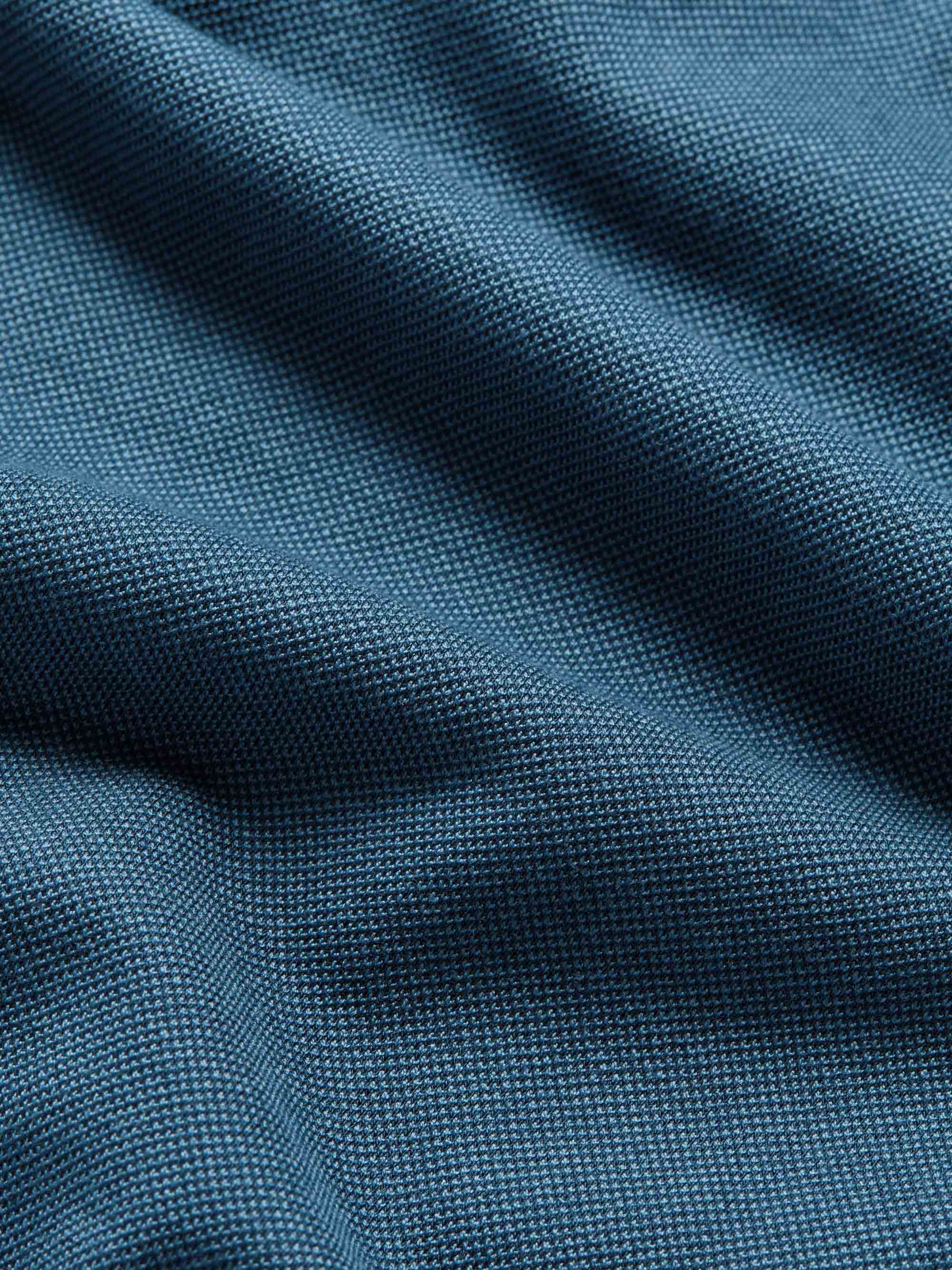 Men's Polo Shirt Ramsay Pique Cotton Lyocell Denim