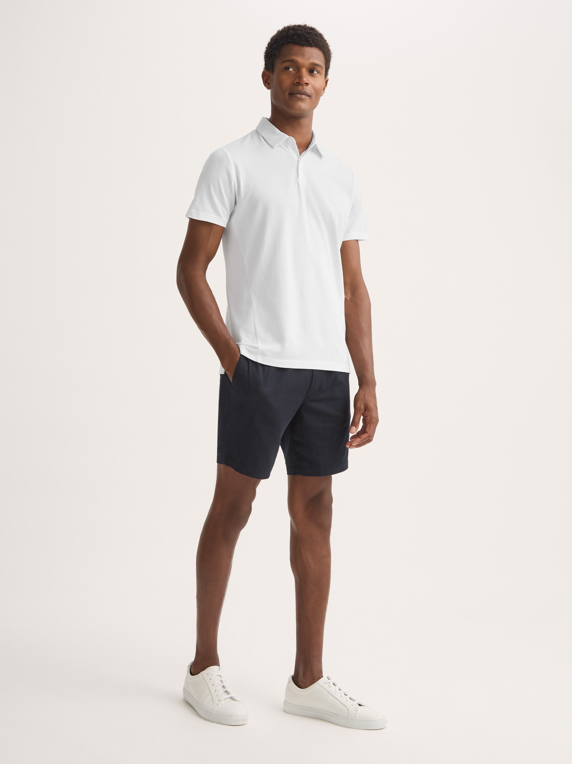 Men's Polo Shirt Ramsay Pique Cotton Lyocell White