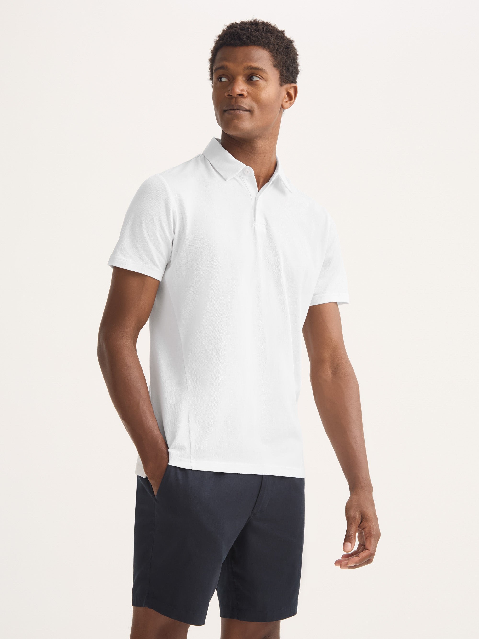 Men's Polo Shirt Ramsay Pique Cotton Lyocell White
