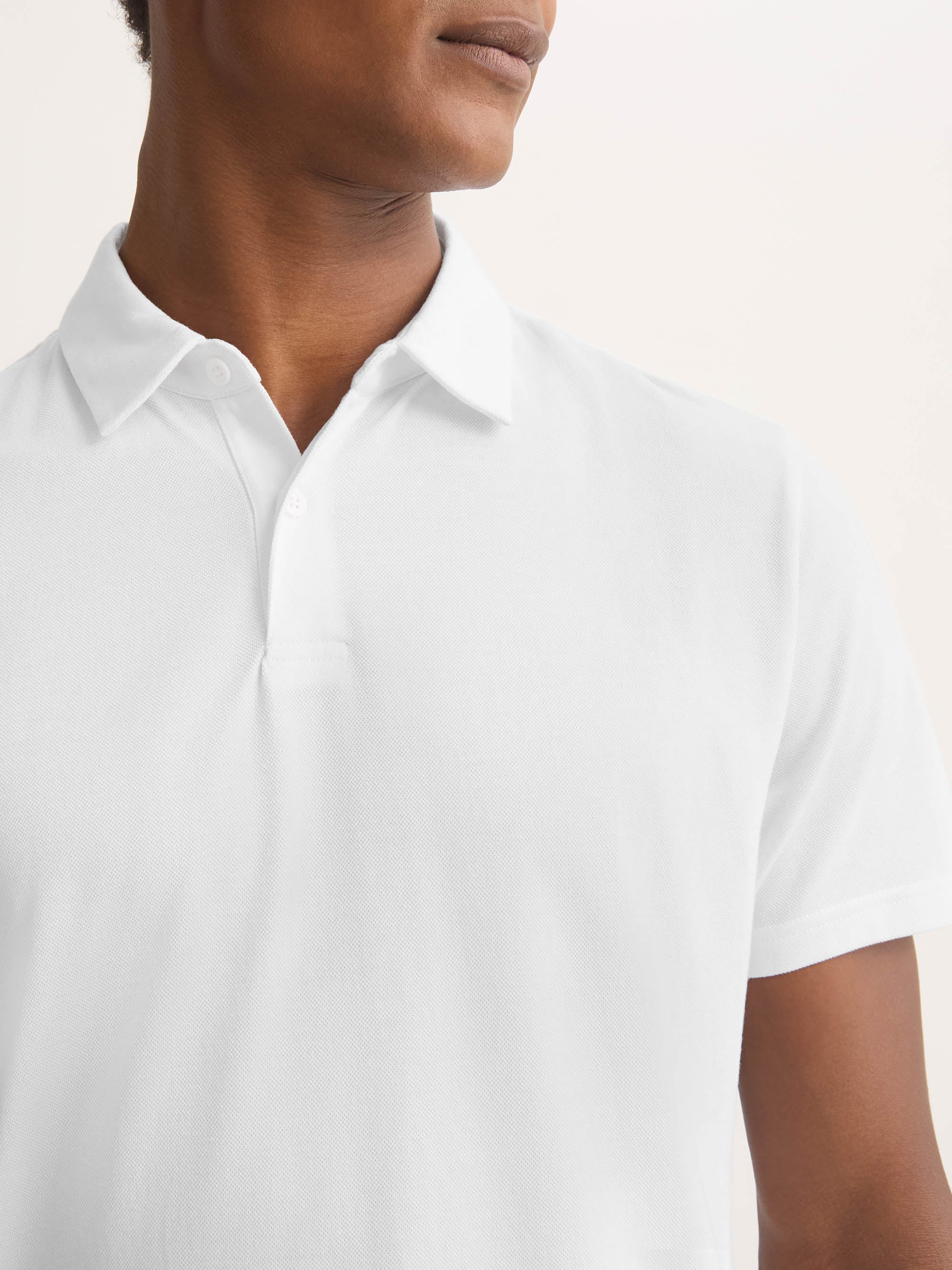 Men's Polo Shirt Ramsay Pique Cotton Lyocell White