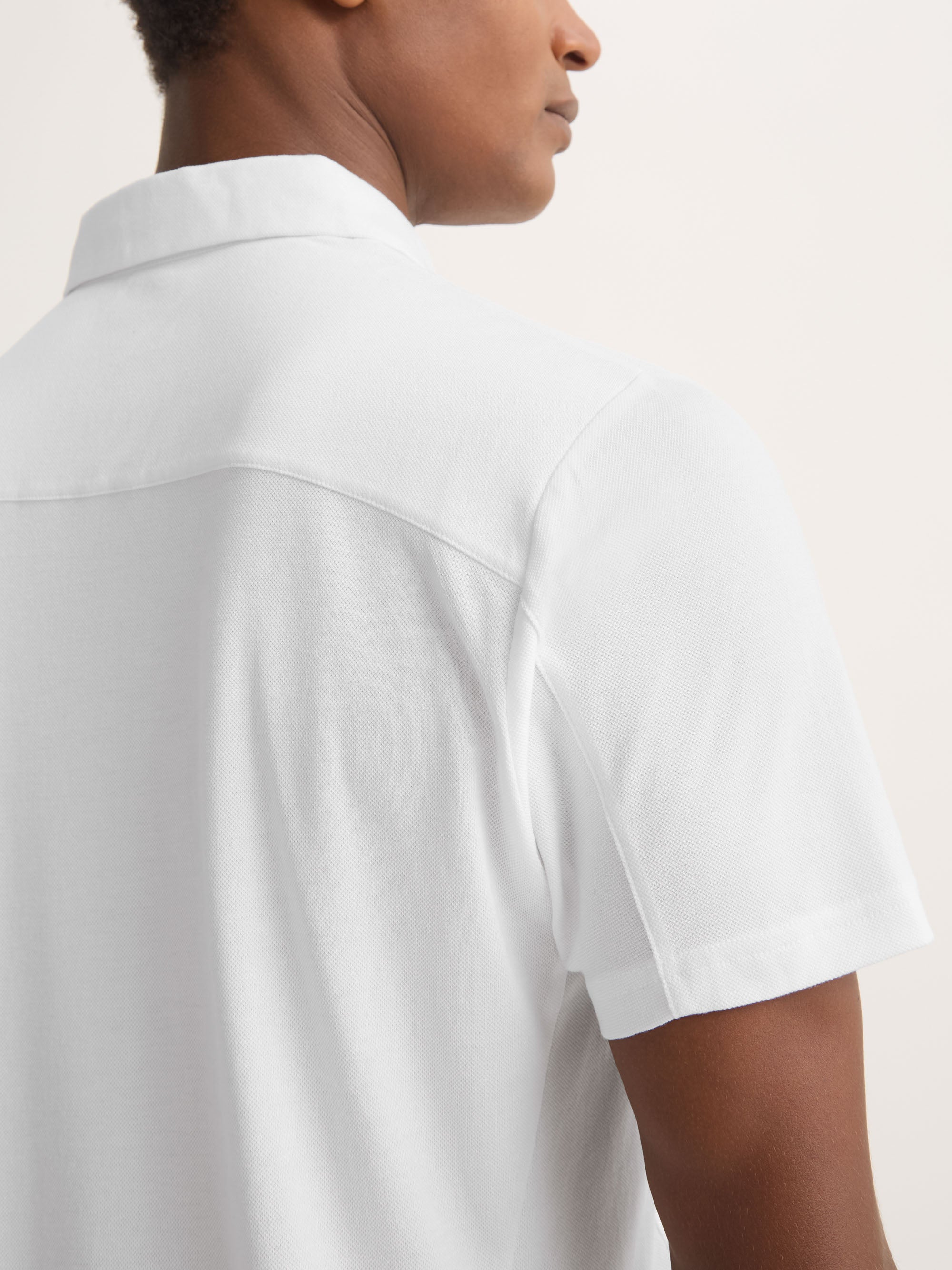 Men's Polo Shirt Ramsay Pique Cotton Lyocell White