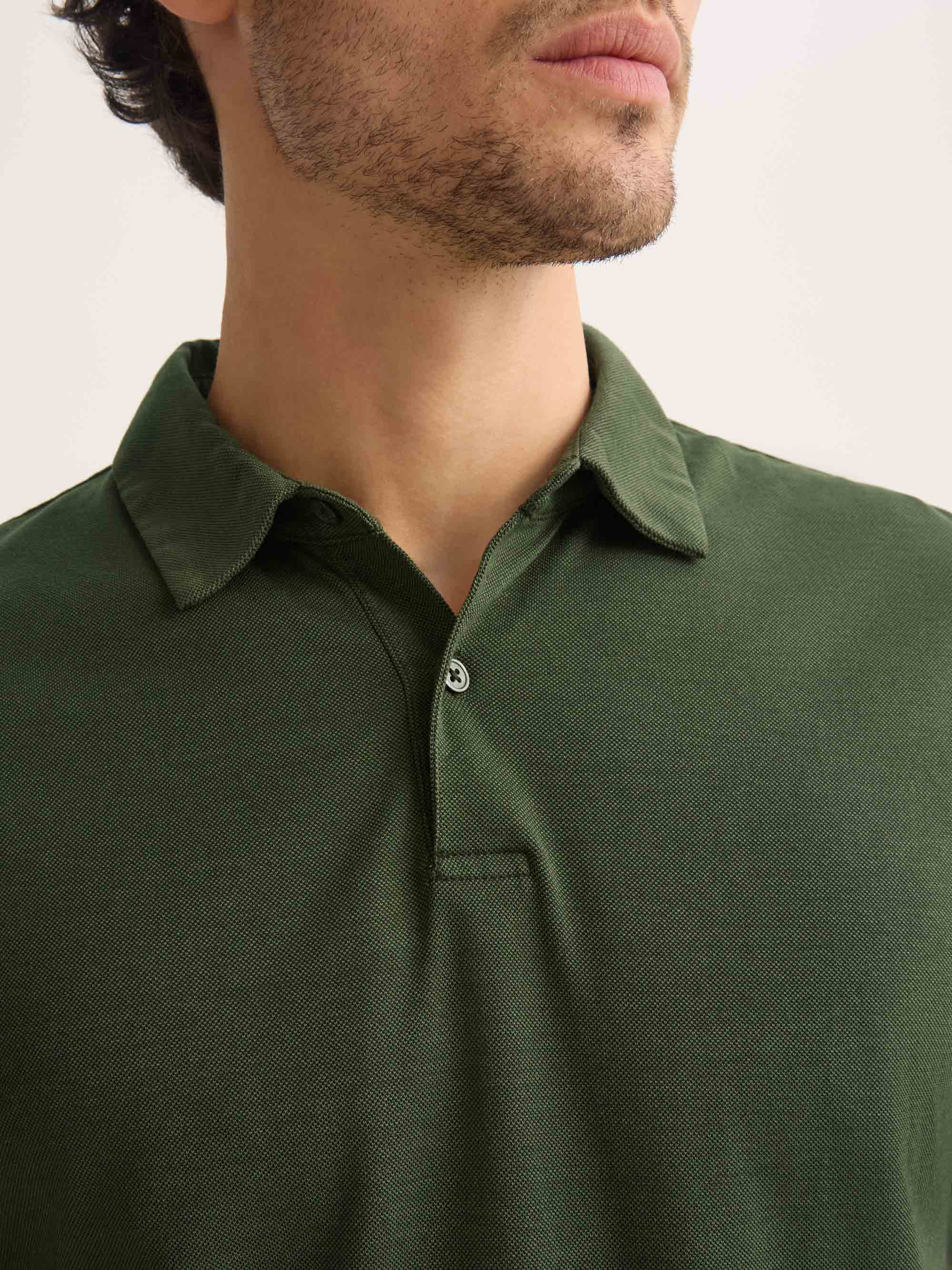 Men's Polo Shirt Ramsay Pique Cotton Lyocell Green