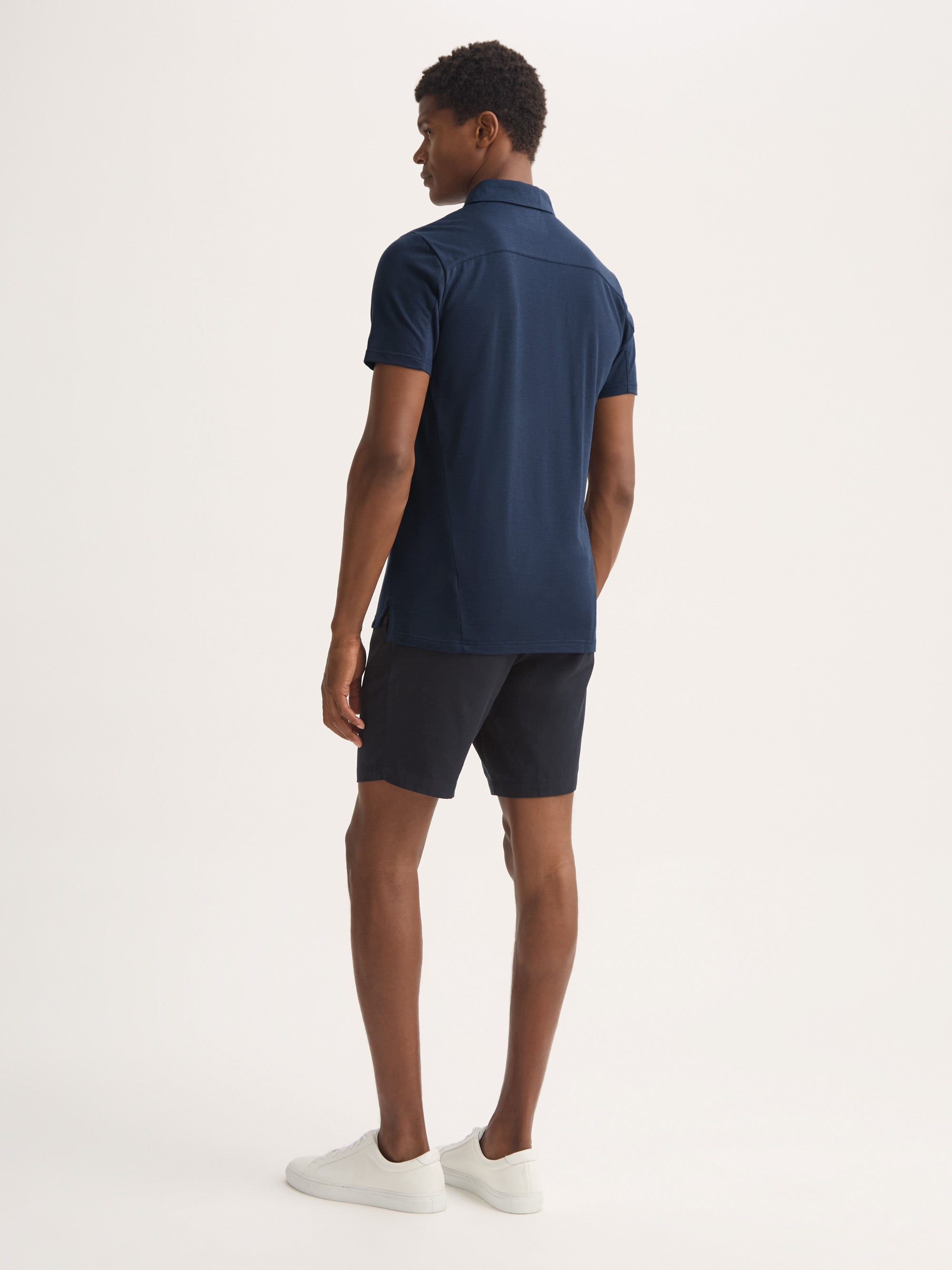 Men's Polo Shirt Ramsay Pique Cotton Lyocell Navy