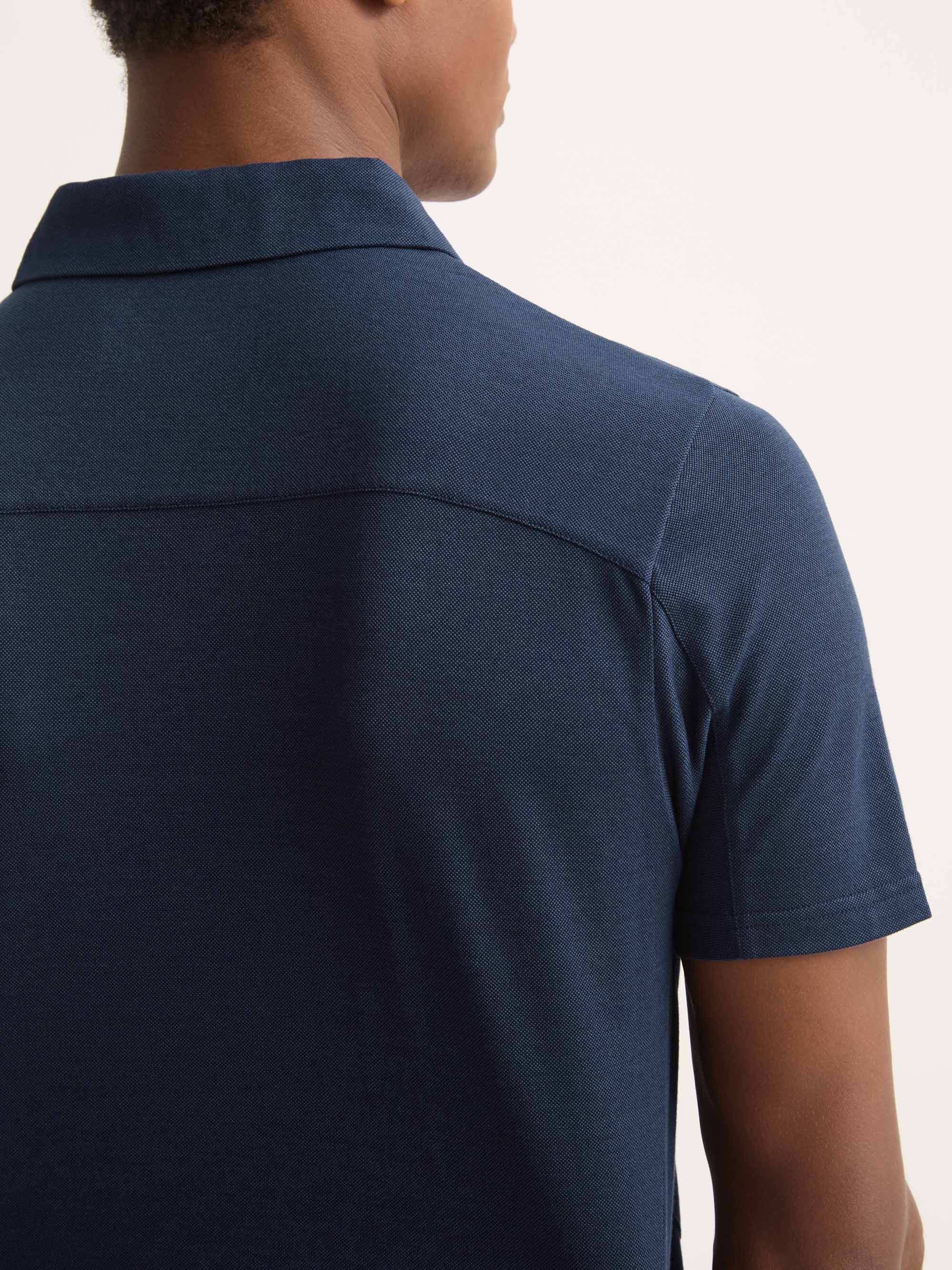 Men's Polo Shirt Ramsay Pique Cotton Lyocell Navy
