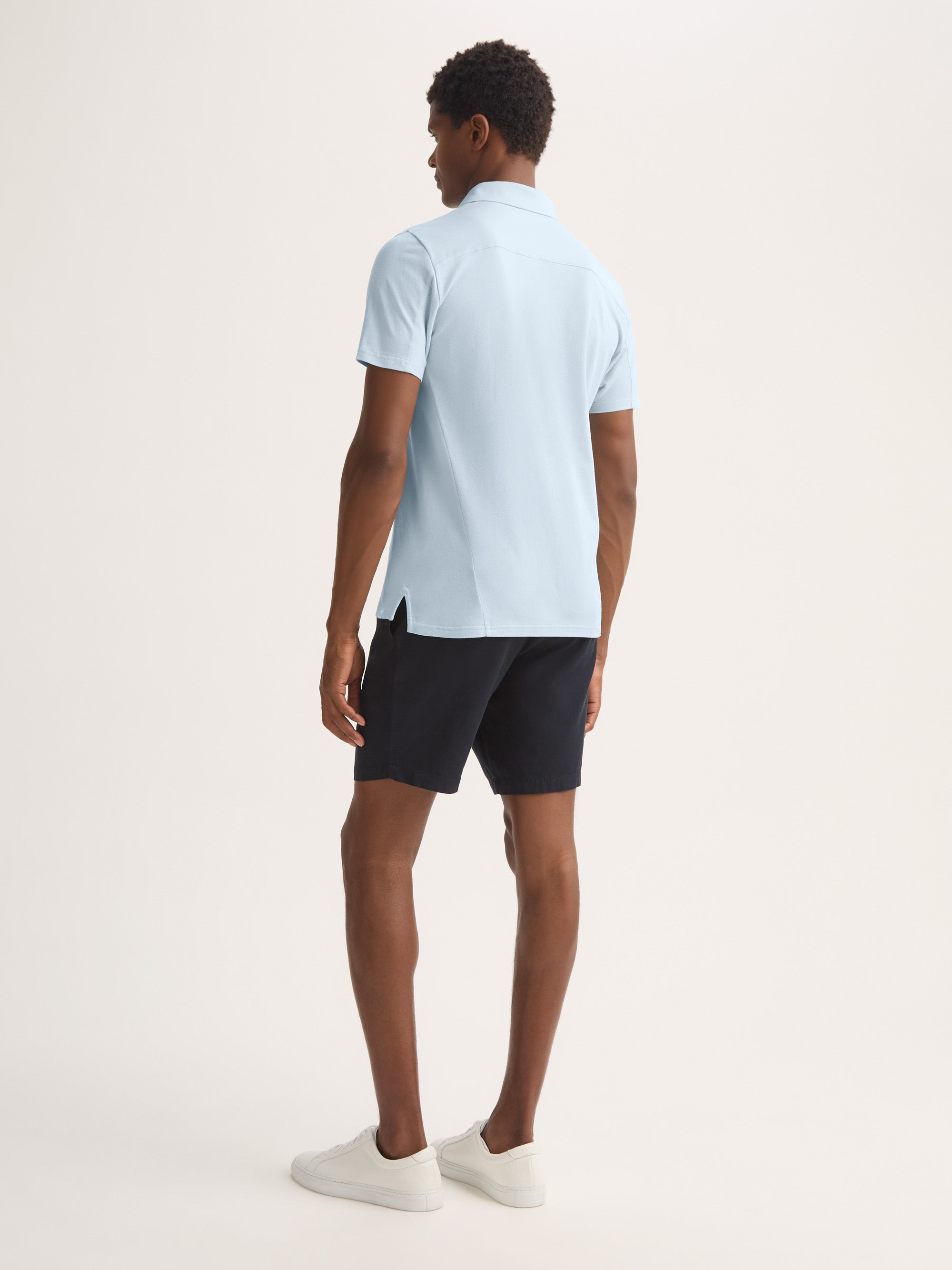 Men's Polo Shirt Ramsay Pique Cotton Lyocell Sky