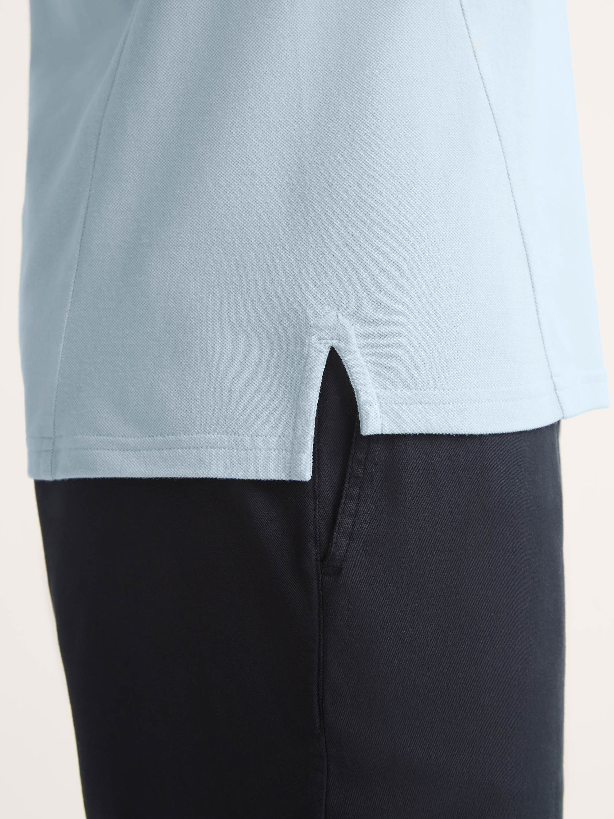 Men's Polo Shirt Ramsay Pique Cotton Lyocell Sky