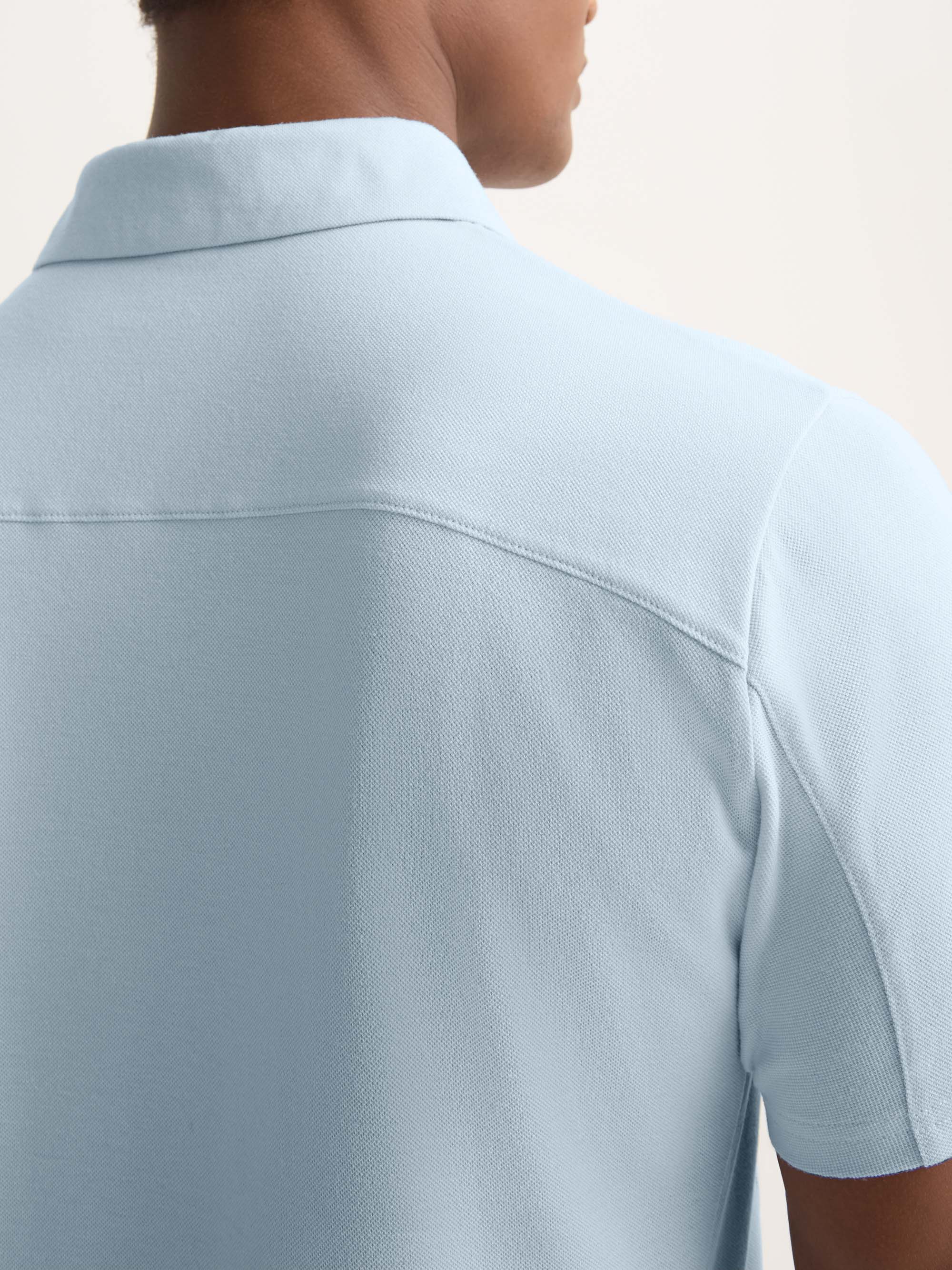 Men's Polo Shirt Ramsay Pique Cotton Lyocell Sky