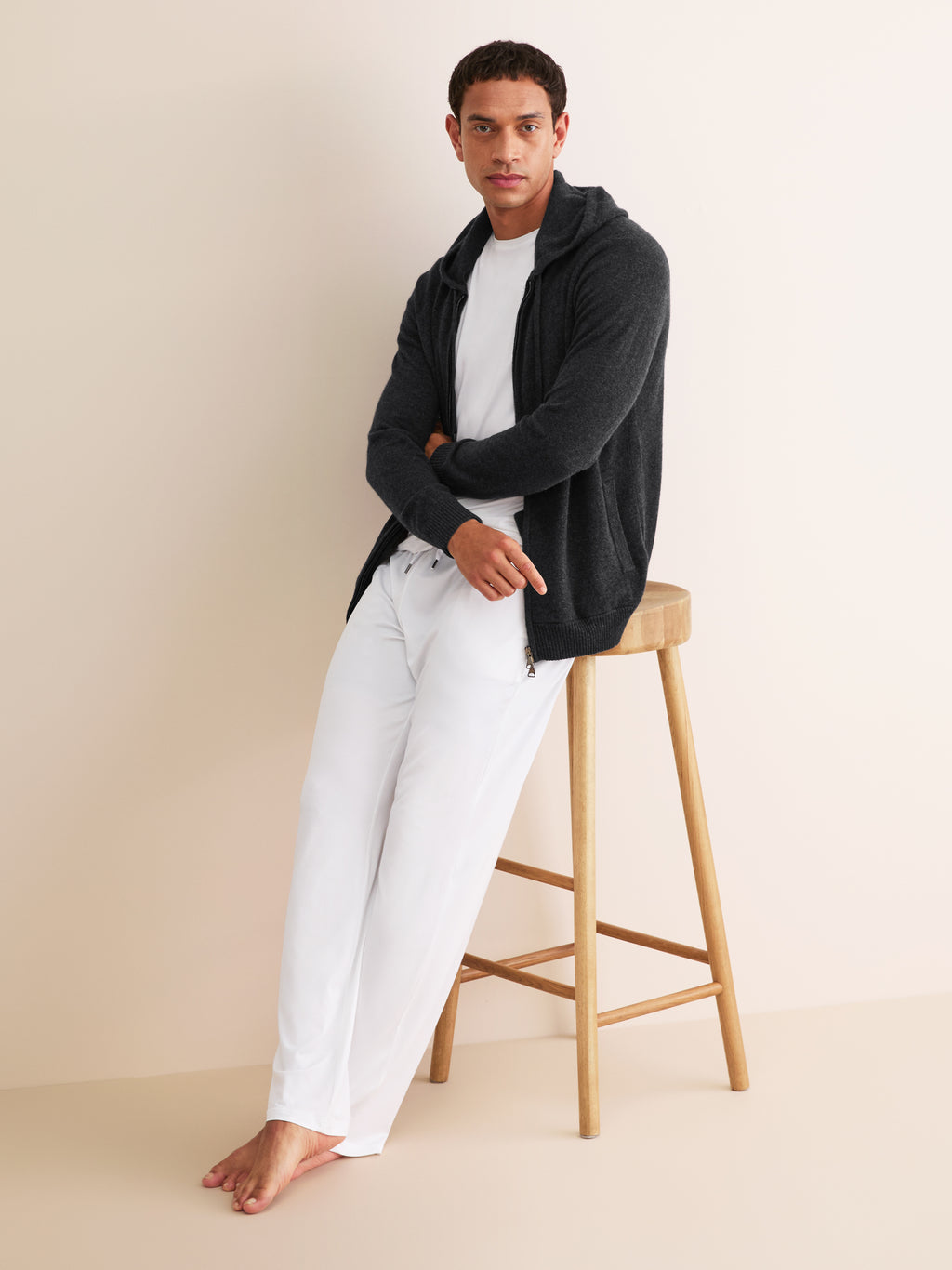 Zip Up Hoodie Finley Cashmere Charcoal