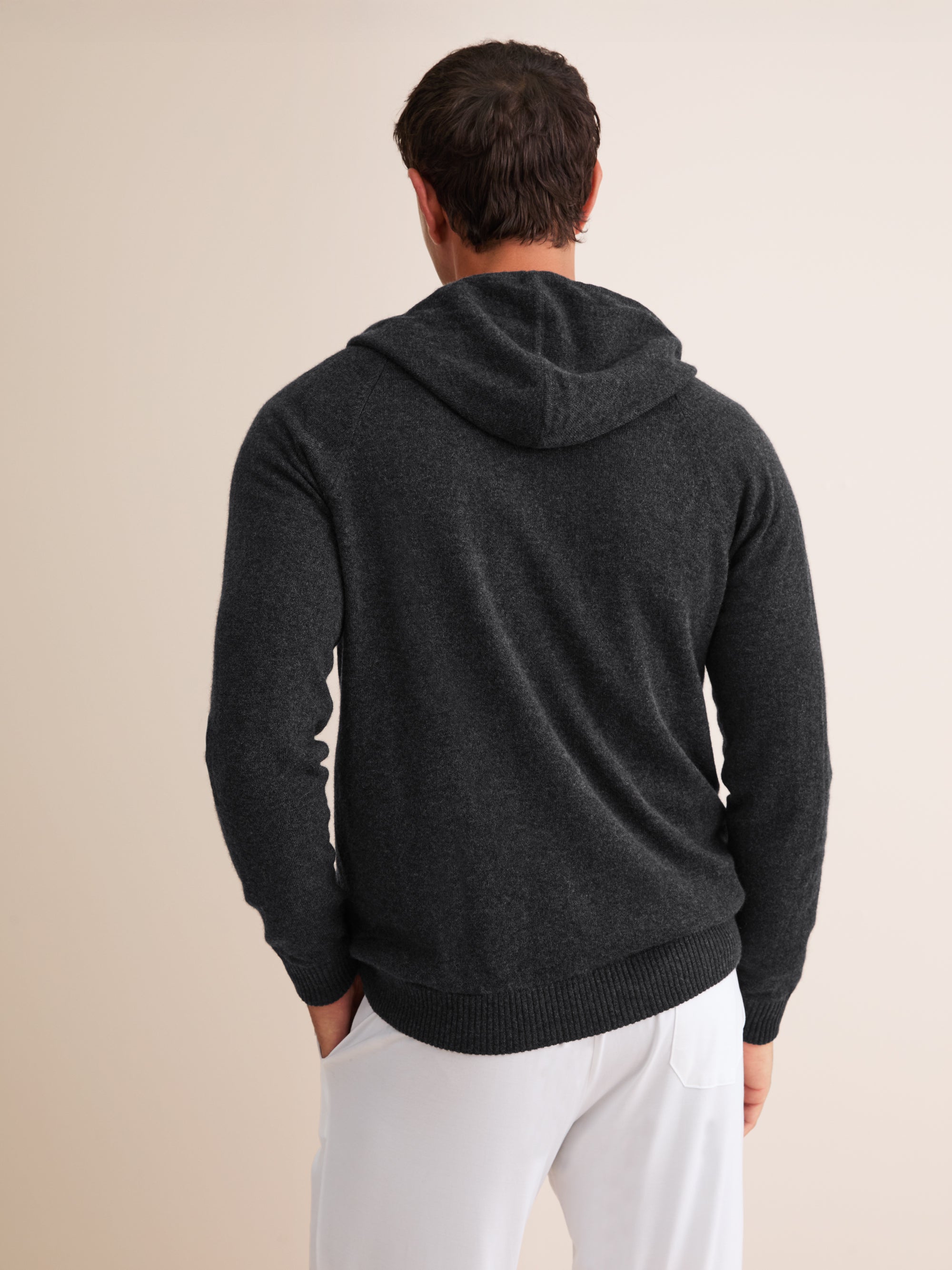 Men's Zip Up Hoodie Finley Cashmere Charcoal