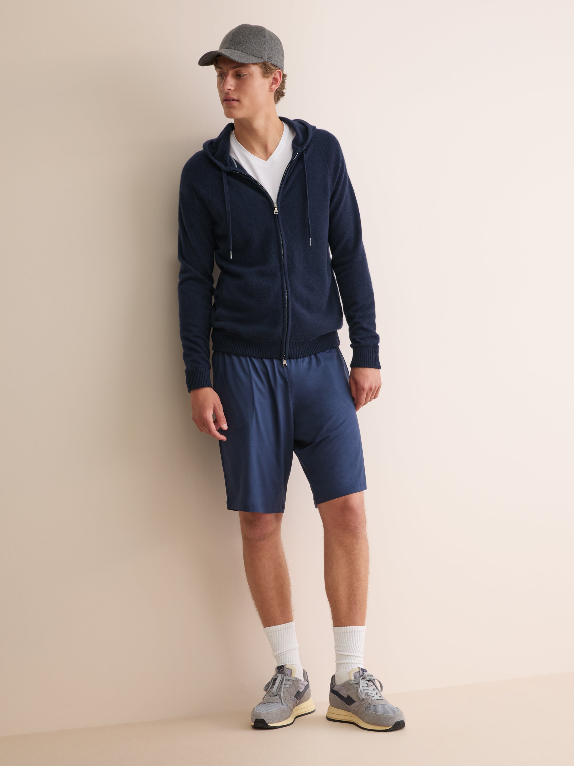 Men's Zip Up Hoodie Finley Cashmere Navy