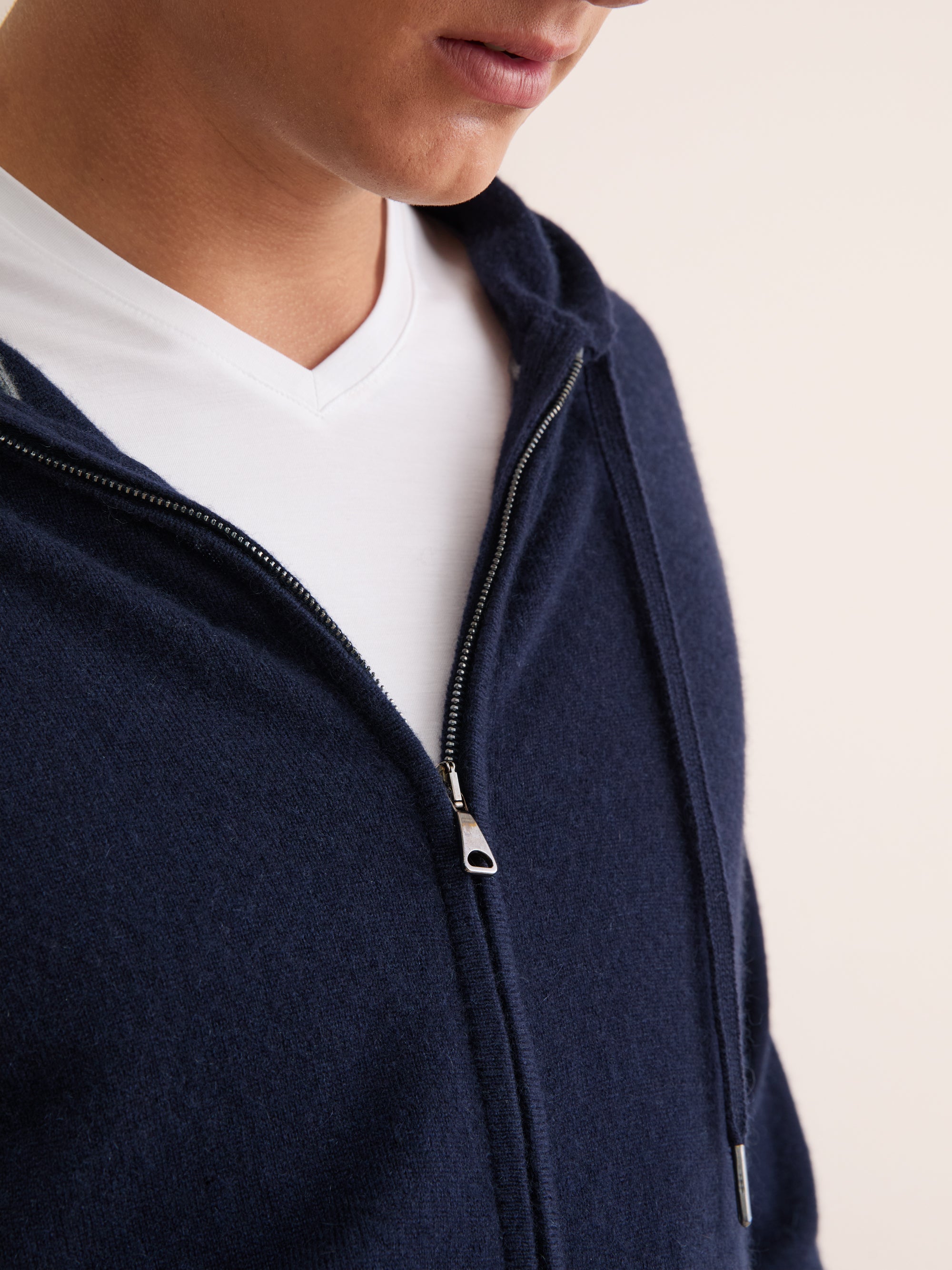 Men's Zip Up Hoodie Finley Cashmere Navy