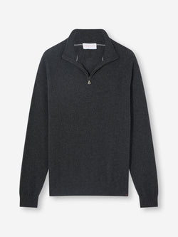 Men's Half-Zip Sweater Finley Cashmere Charcoal