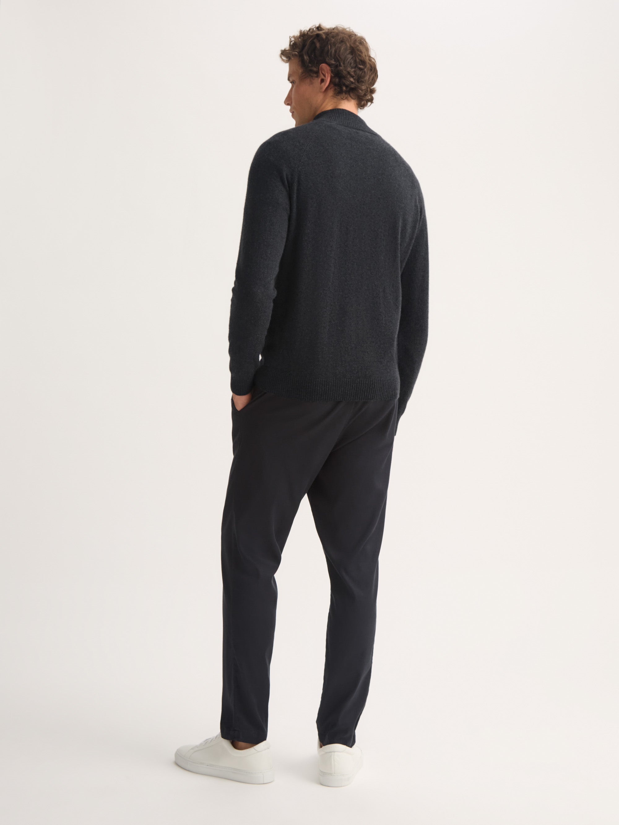 Men's Half-Zip Sweater Finley Cashmere Charcoal
