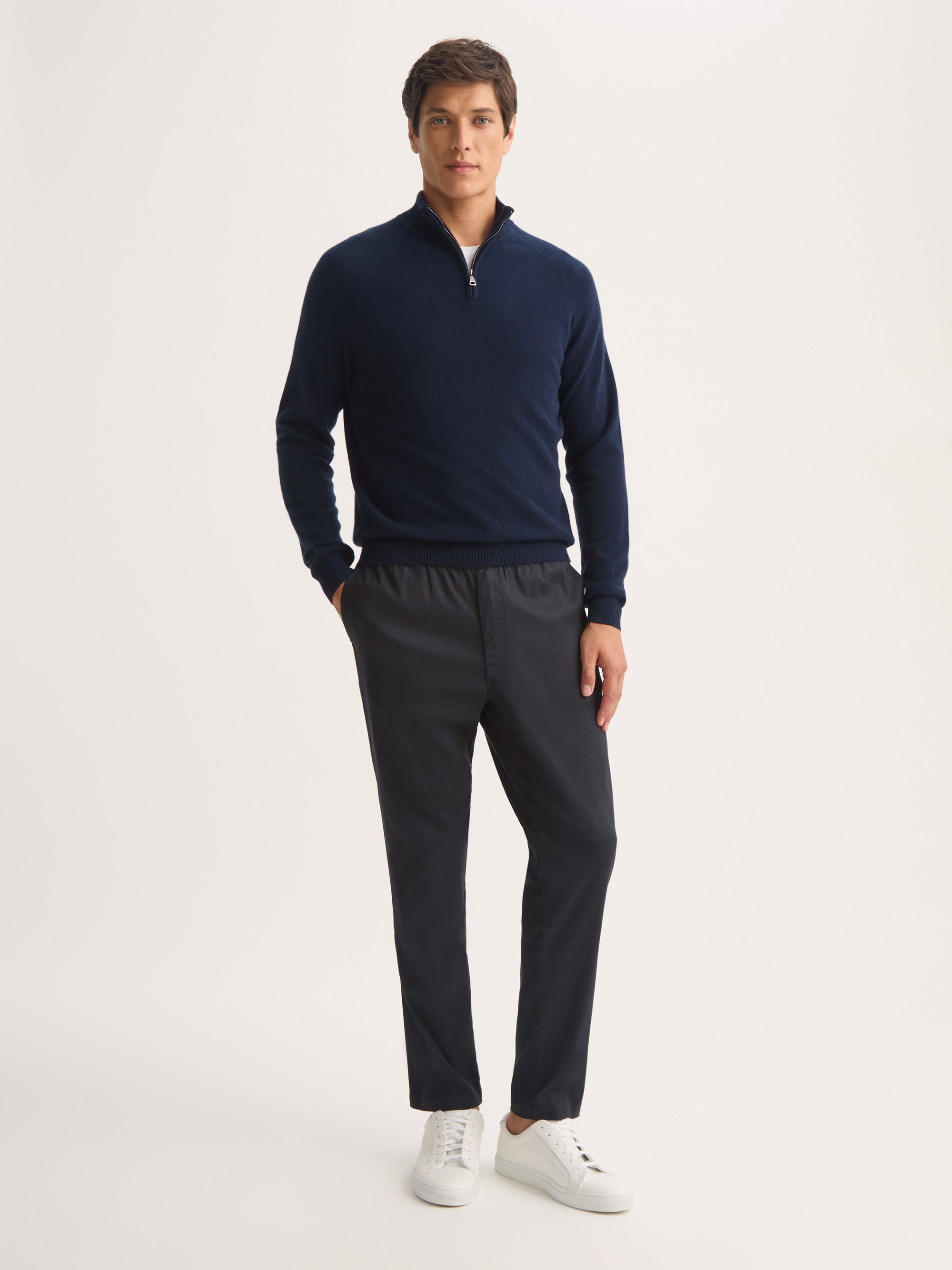 Men's Half-Zip Sweater Finley Cashmere Navy