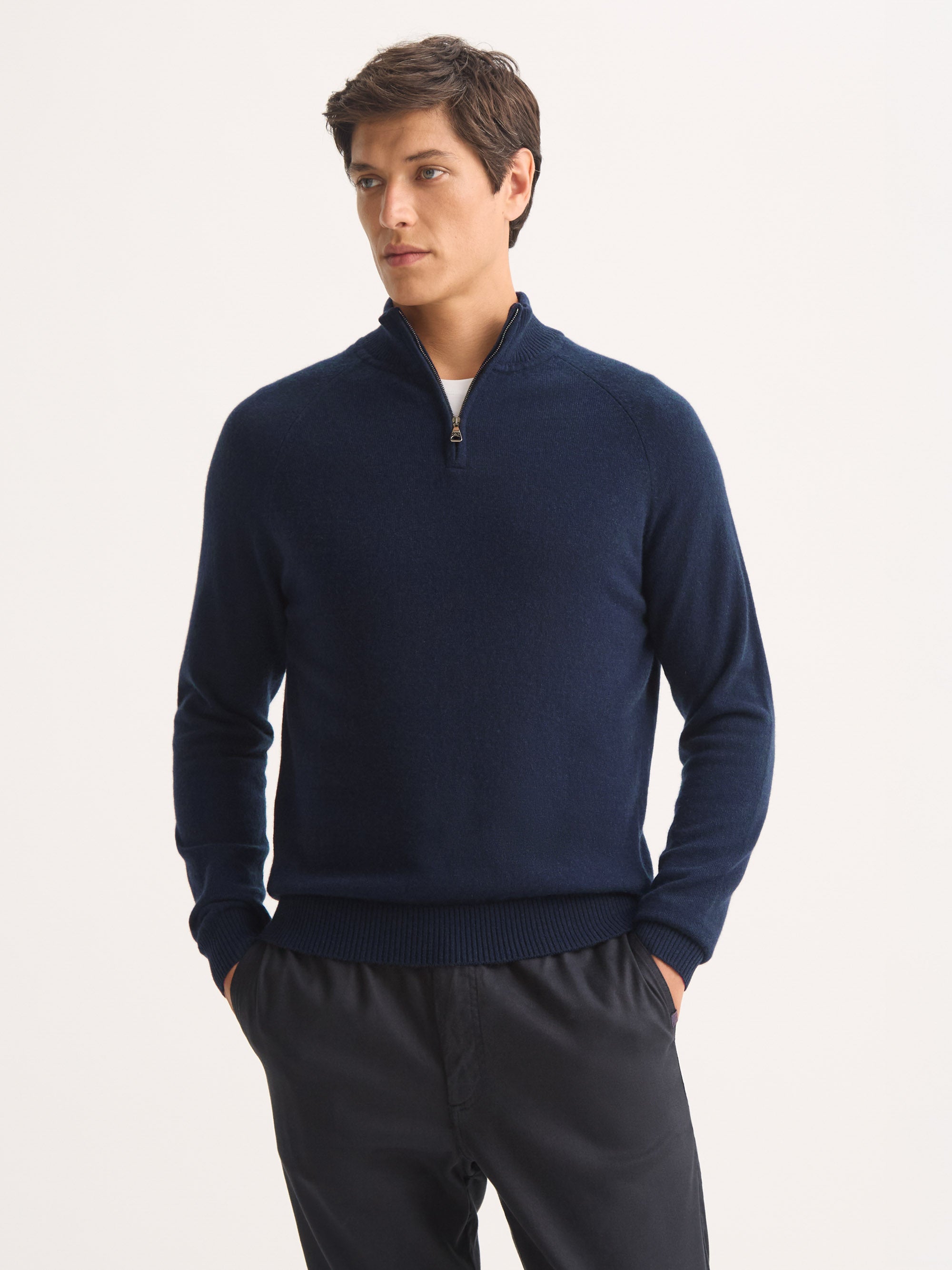 Men's Half-Zip Sweater Finley Cashmere Navy