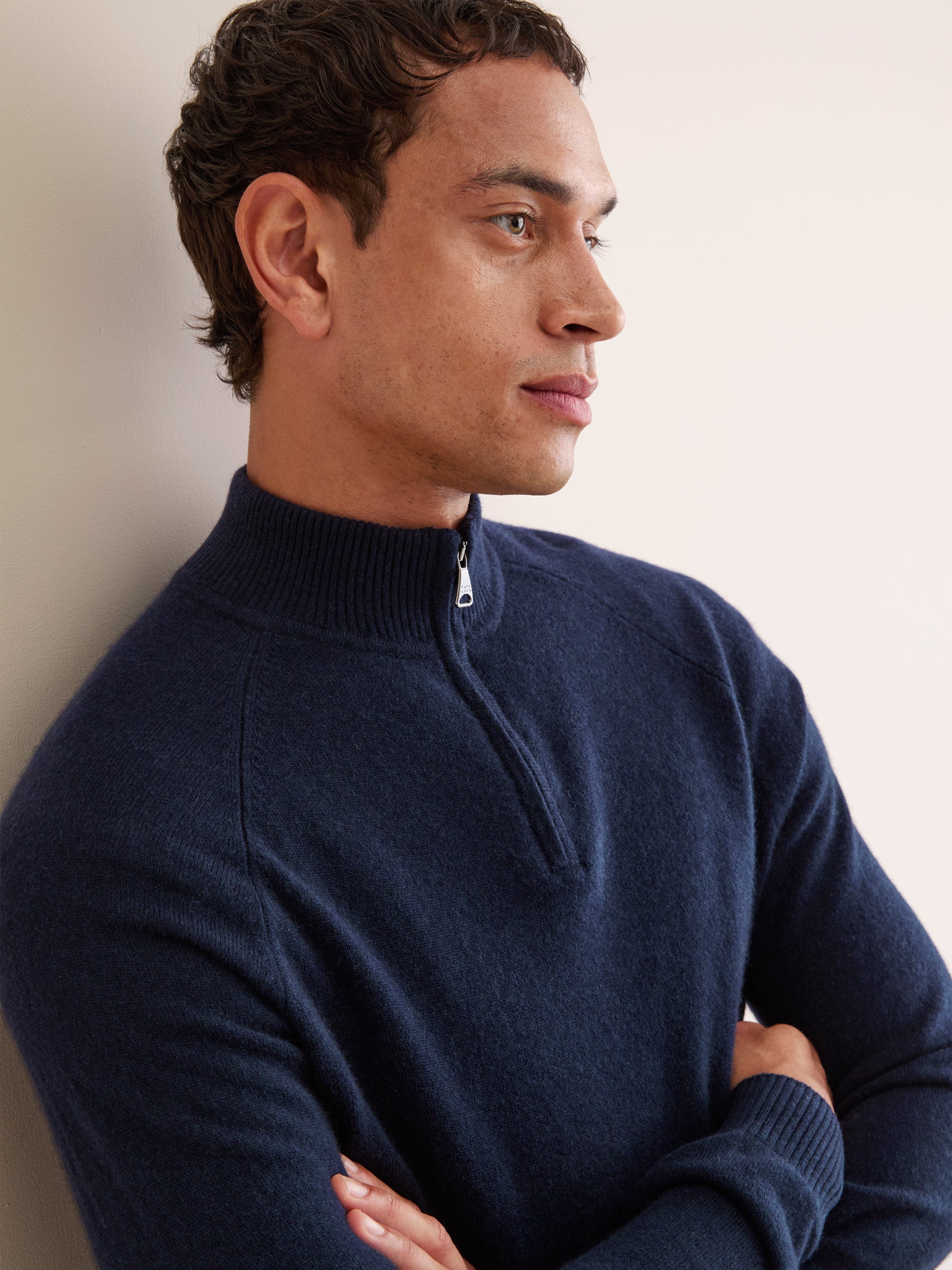 Men's Half-Zip Sweater Finley Cashmere Navy