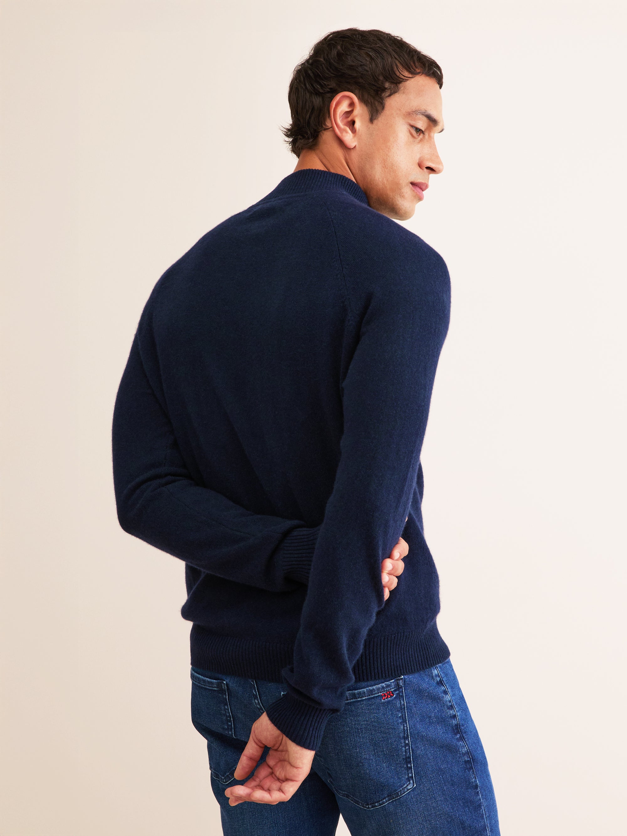 Men's Half-Zip Sweater Finley Cashmere Navy