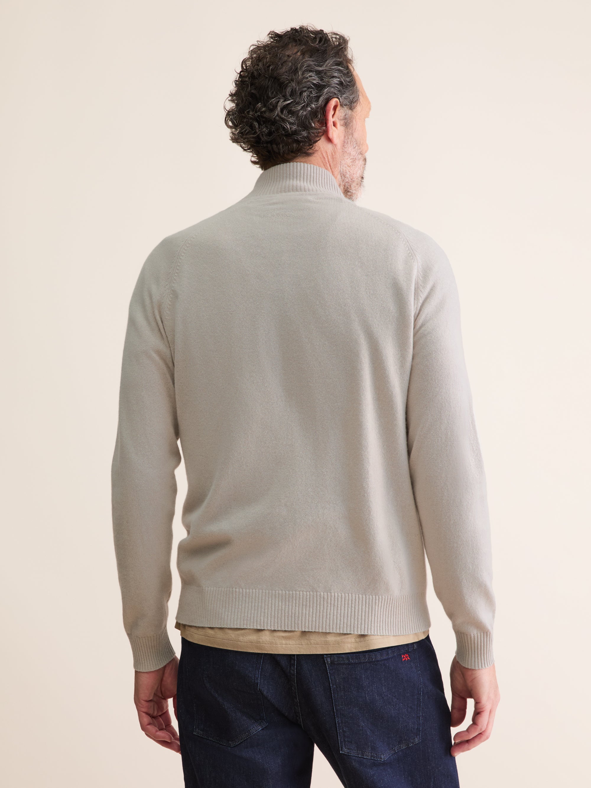 Men's Half-Zip Sweater Finley Cashmere Ash Grey