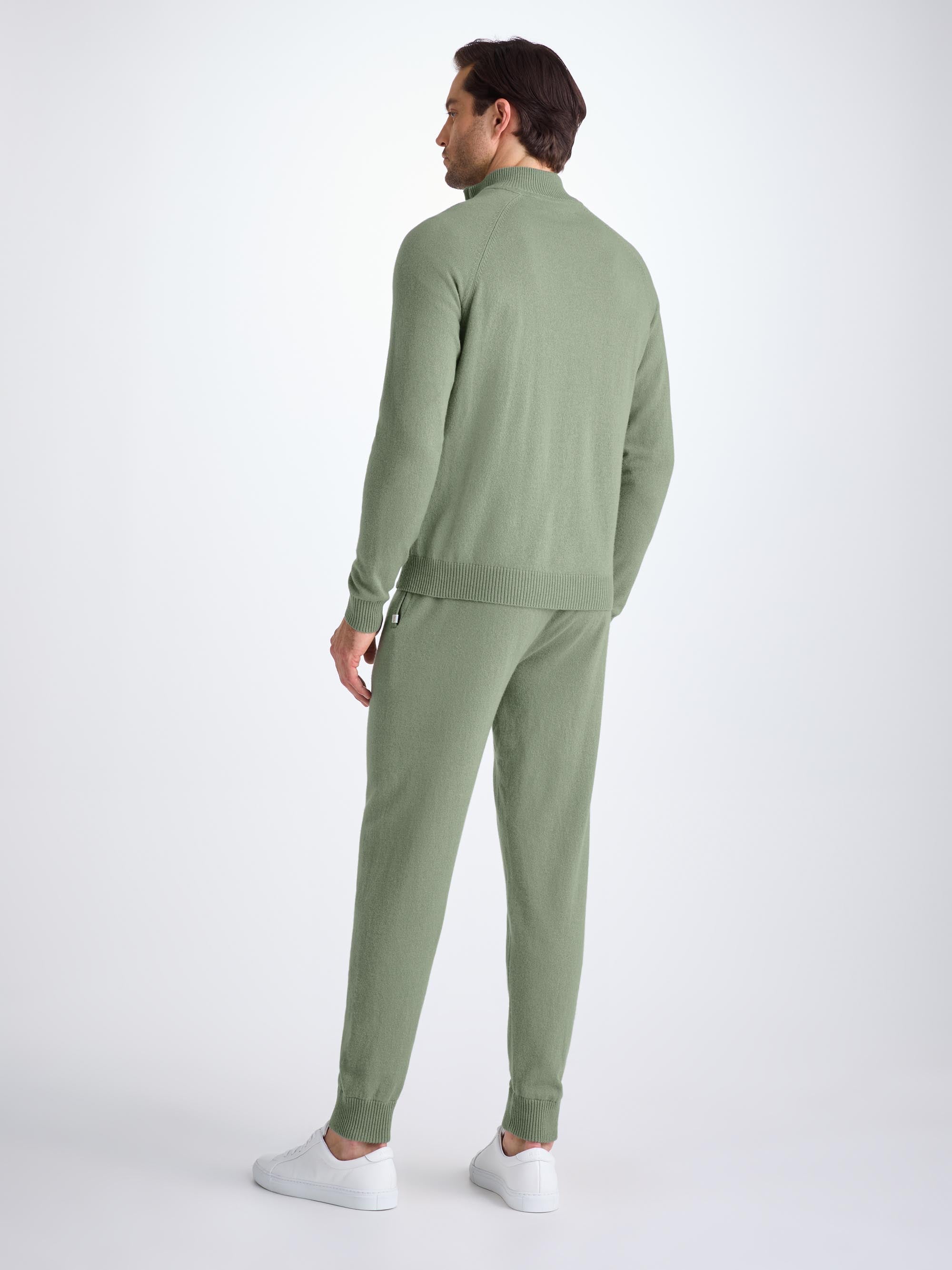 Men's Half-Zip Sweater Finley Cashmere Sage Green