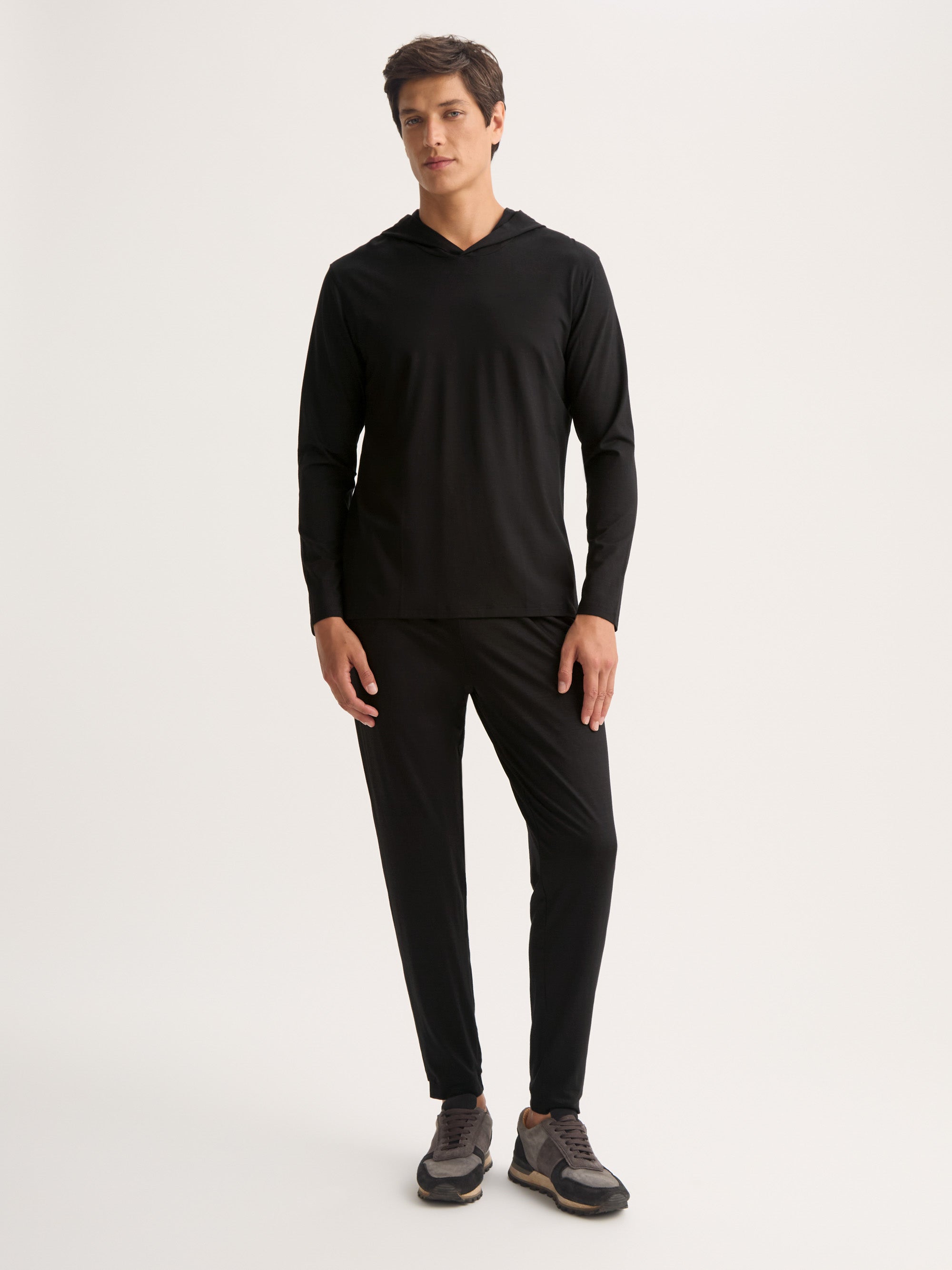 Men's Pullover Hoodie Basel Micro Modal Stretch Black