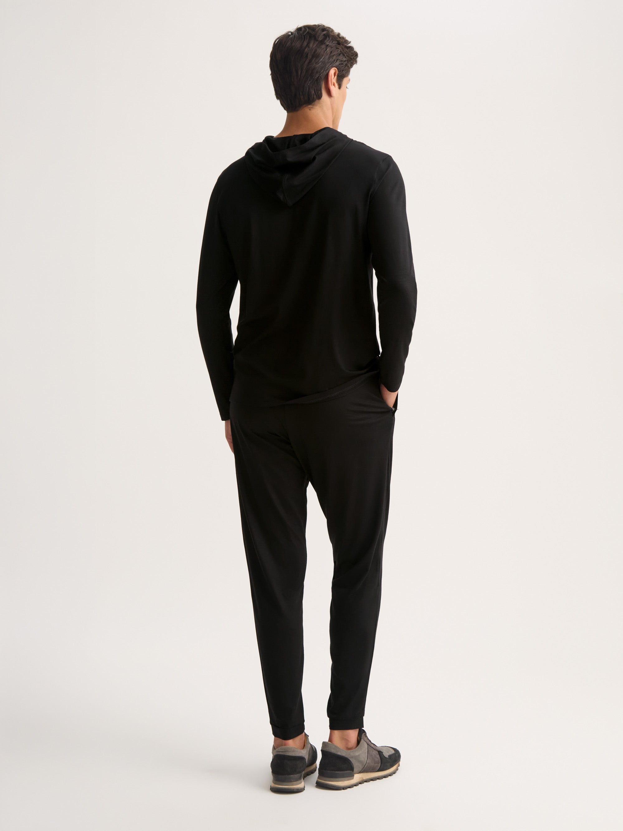 Men's Pullover Hoodie Basel Micro Modal Stretch Black