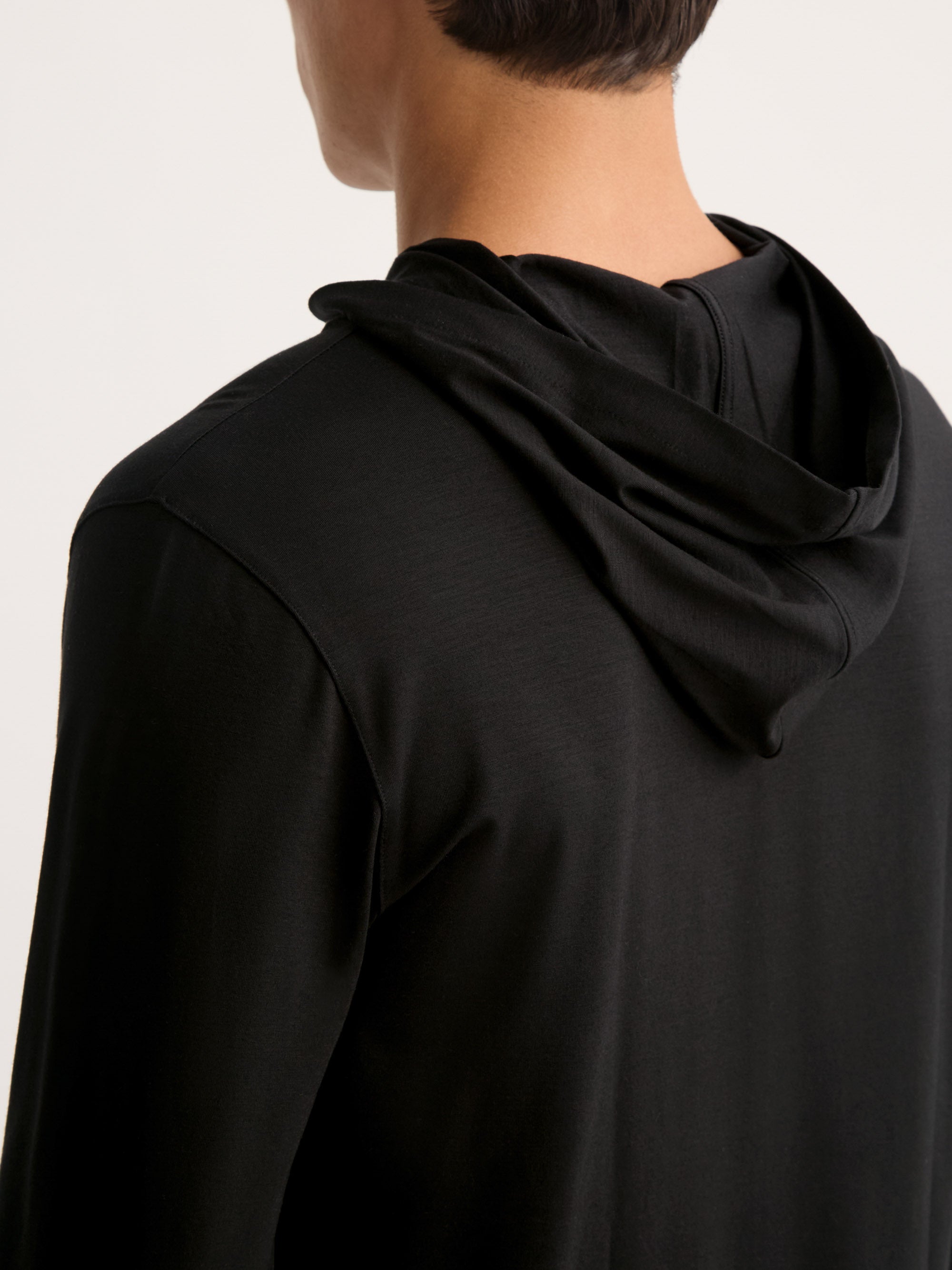 Men's Pullover Hoodie Basel Micro Modal Stretch Black