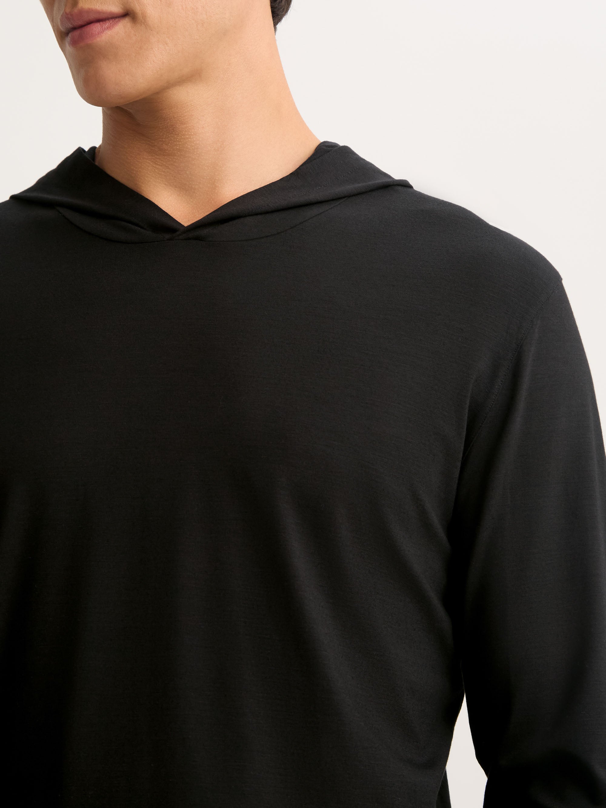 Men's Pullover Hoodie Basel Micro Modal Stretch Black