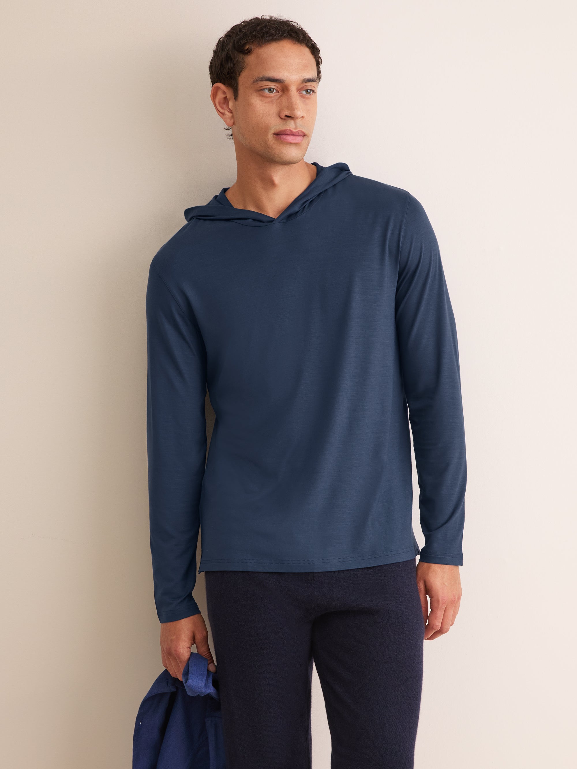 Men's Pullover Hoodie Basel Micro Modal Stretch Navy