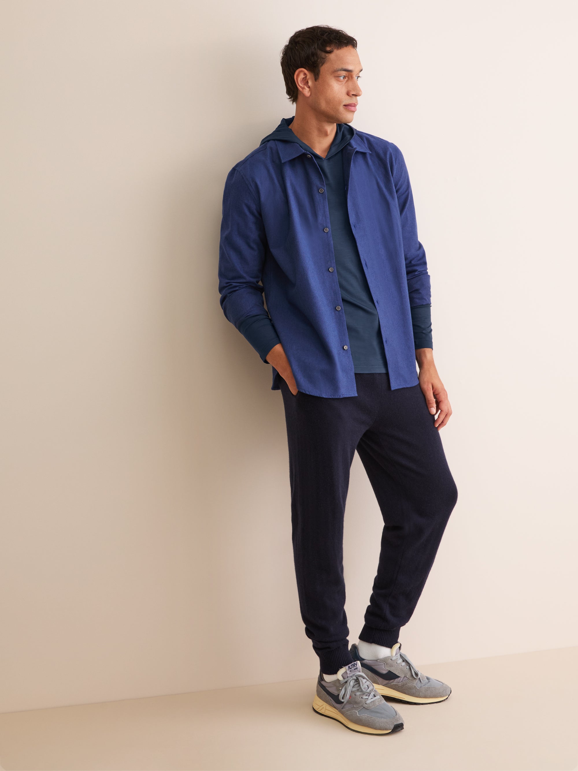 Men's Pullover Hoodie Basel Micro Modal Stretch Navy